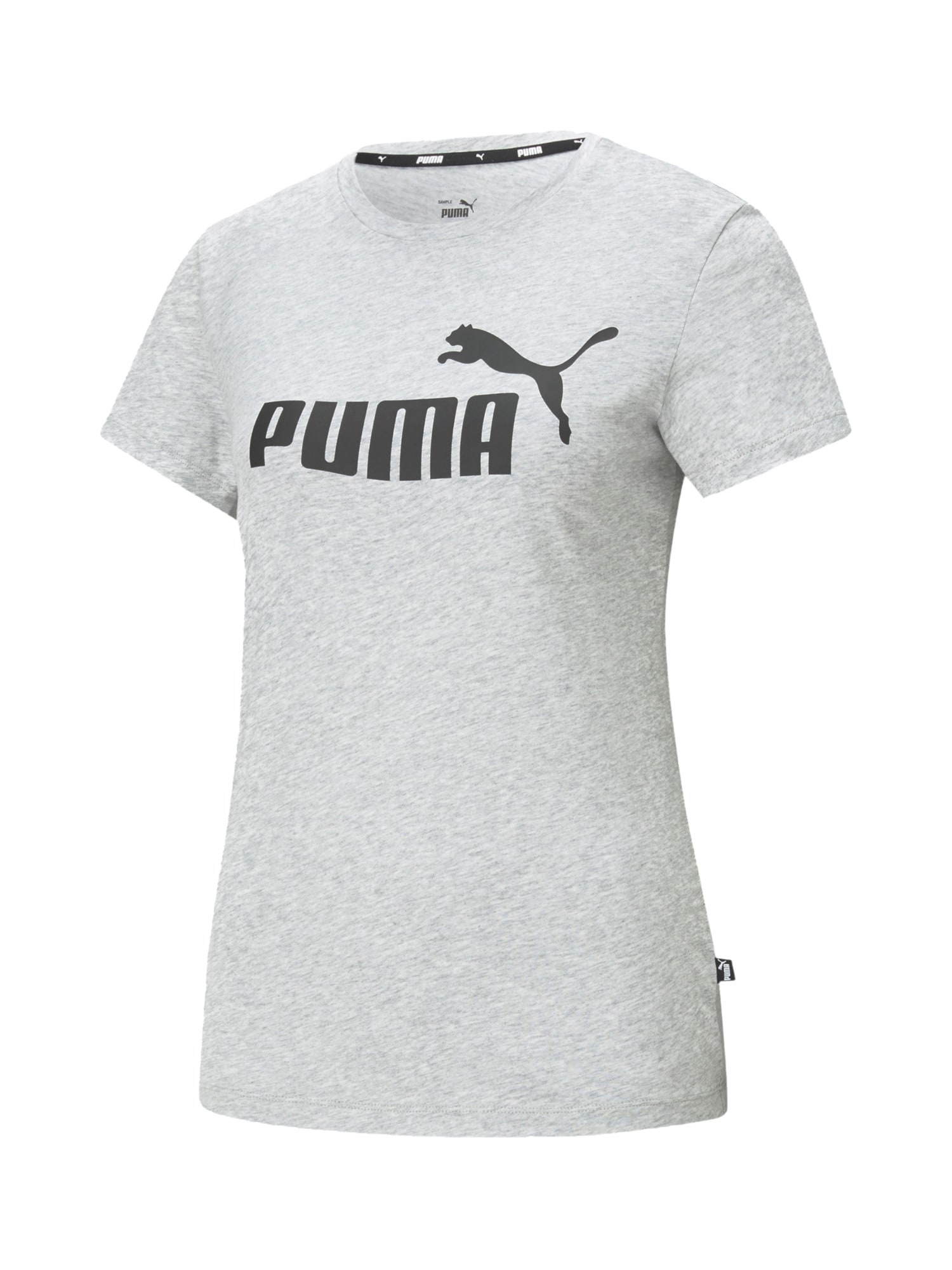 PUMA Funkcionalna majica  pegasto siva / črna