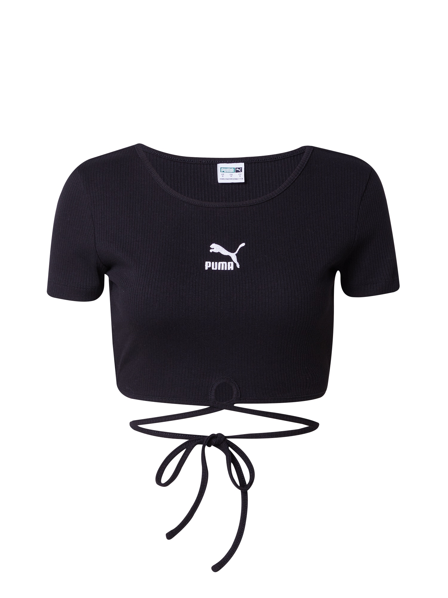 PUMA Majica  črna / bela
