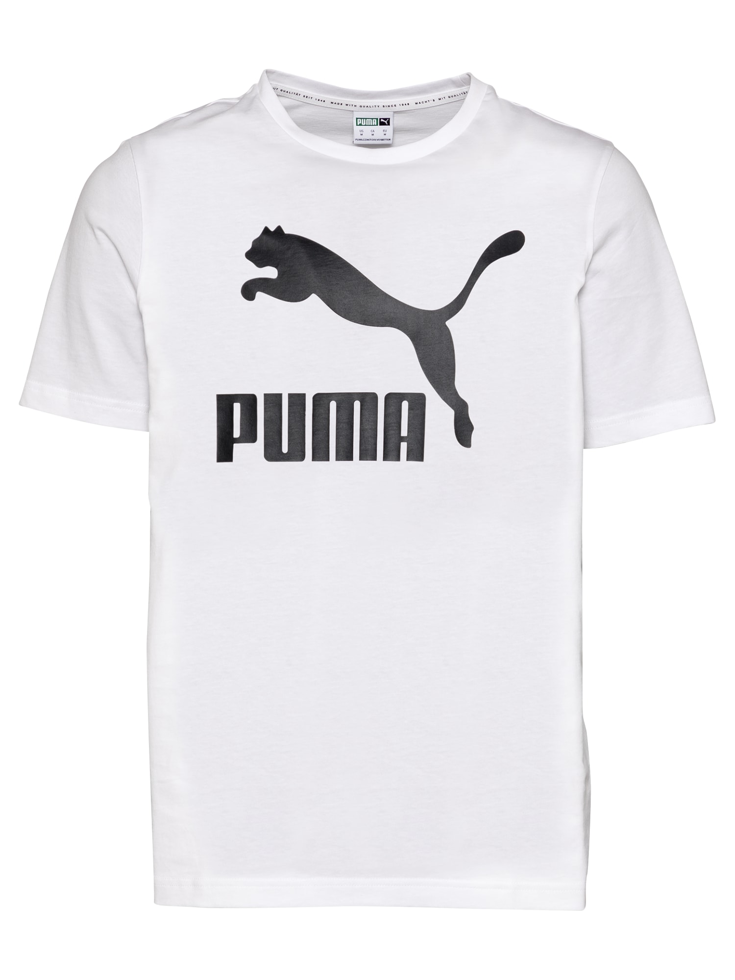 PUMA Majica  črna / bela