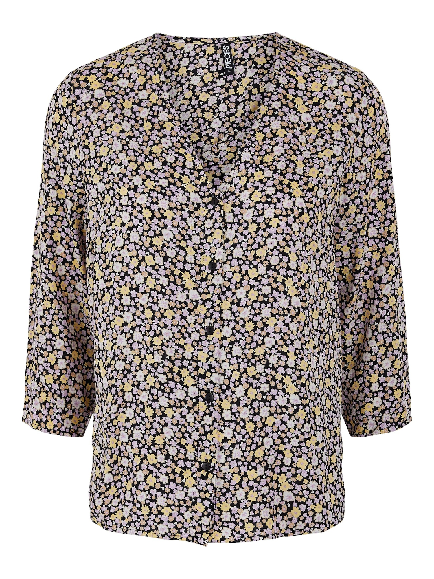 Pieces Maternity Bluza 'Kaitlyn'  kapučino / rumena / majnica / puder / črna