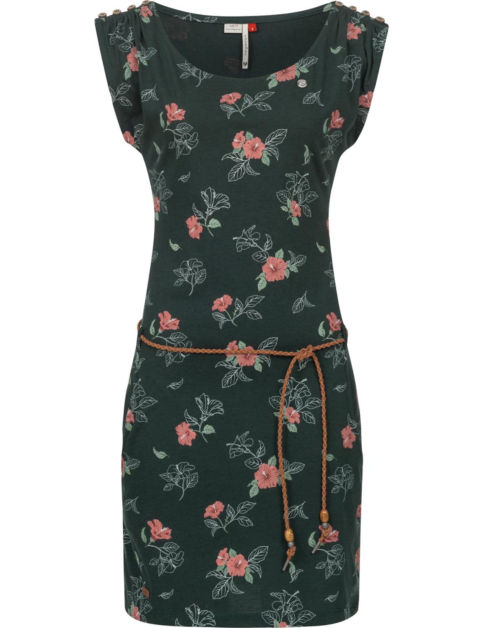 Ragwear Obleka 'Chego'  pastelno zelena / temno zelena / korala / vijolična / bela