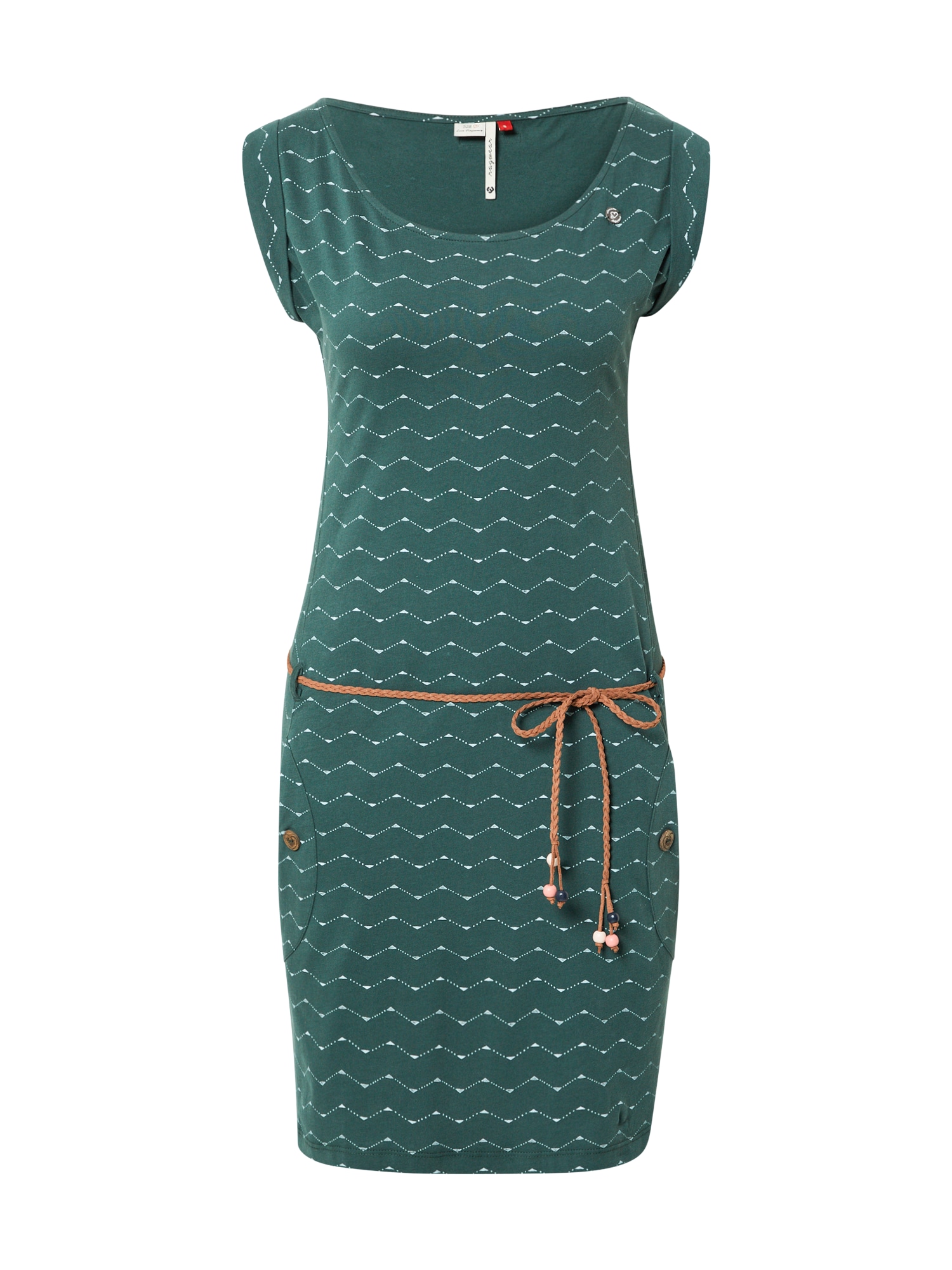 Ragwear Poletna obleka 'TAG'  temno zelena / bela