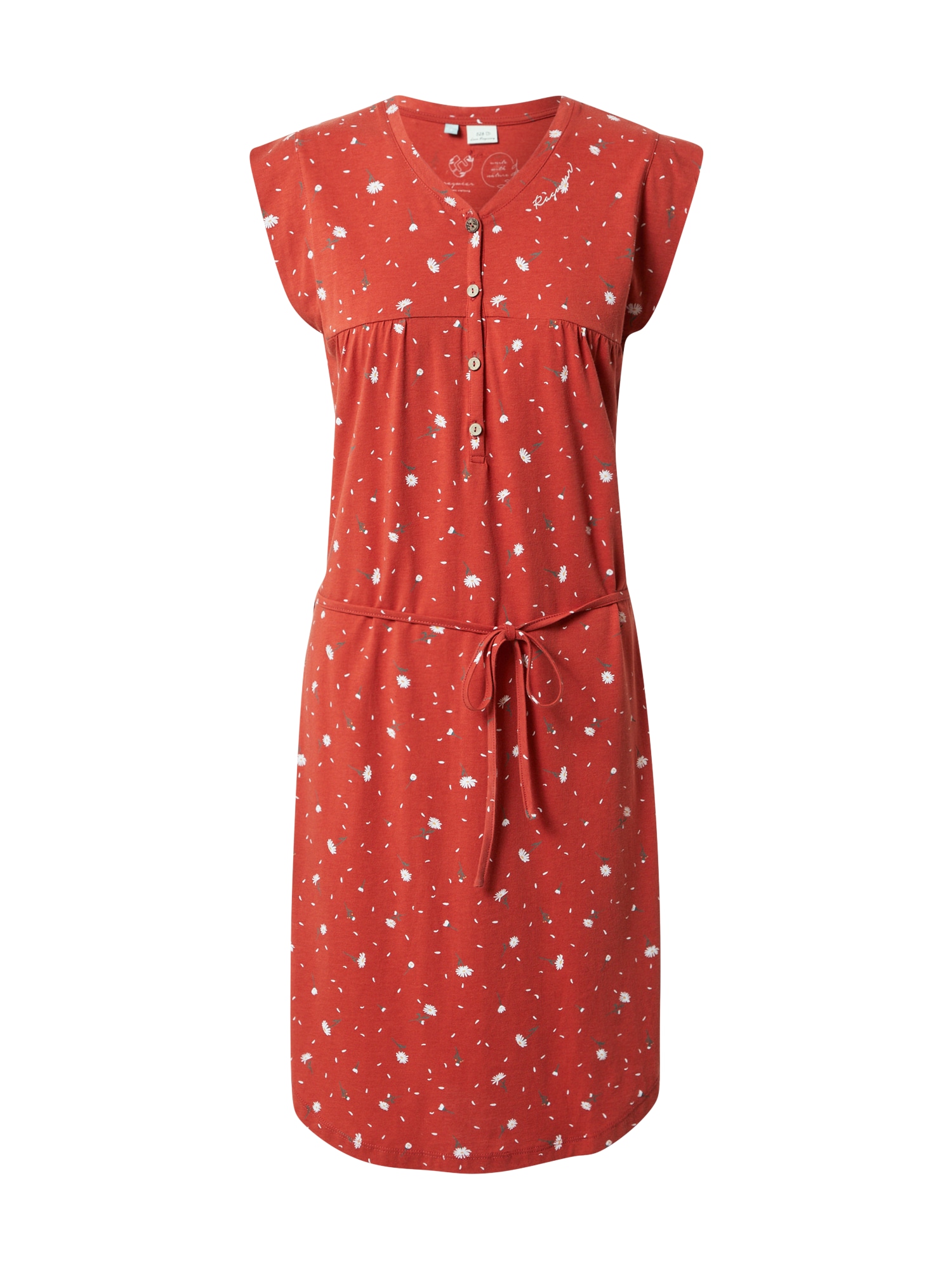 Ragwear Poletna obleka 'ZOFKA'  temno zelena / oranžno rdeča / bela