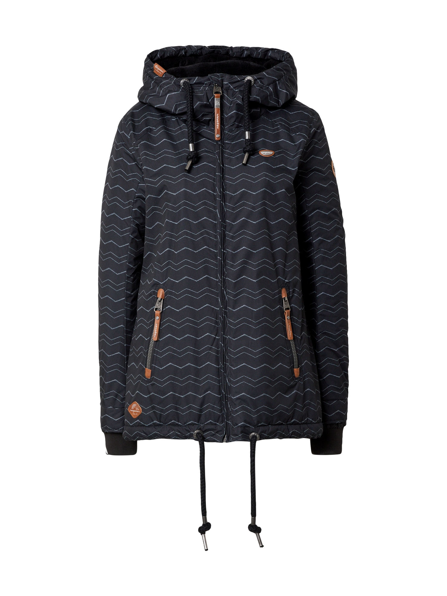 Ragwear Prehodna jakna 'Zuzka Chevron'  rjava / svetlo siva / črna