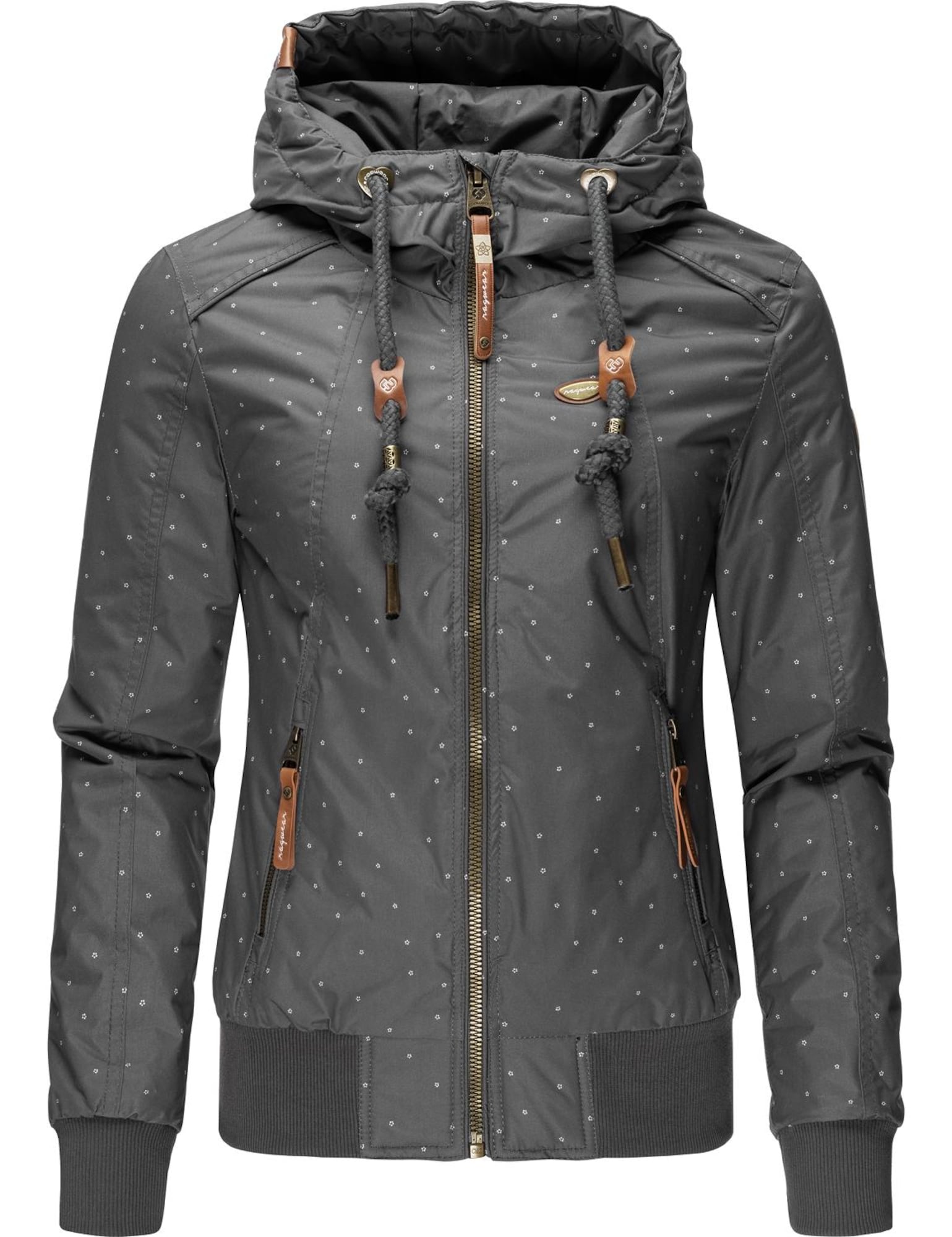 Ragwear Zimska jakna 'Druna Print Winter'  siva