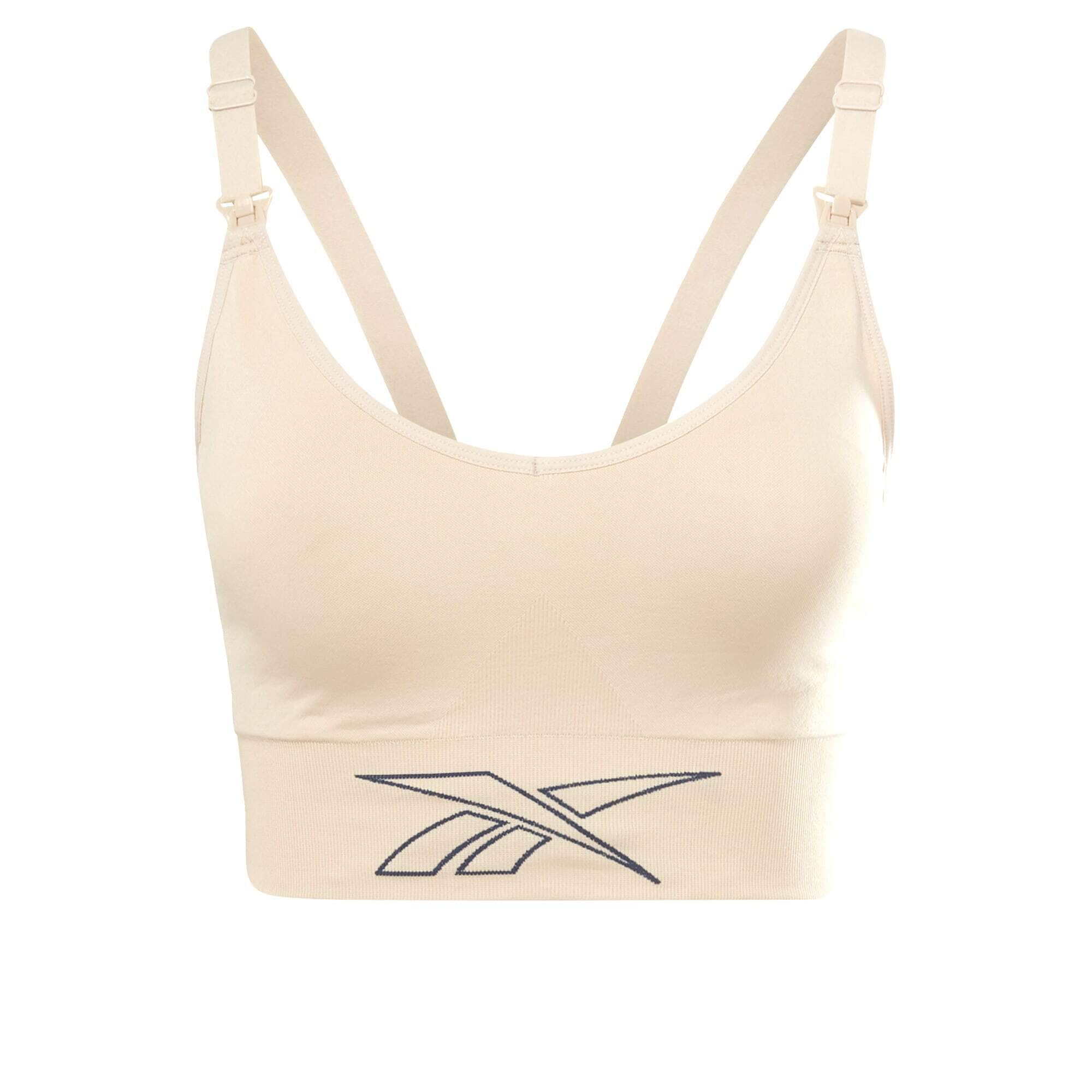 Reebok Sport Športni nederček  puder / črna