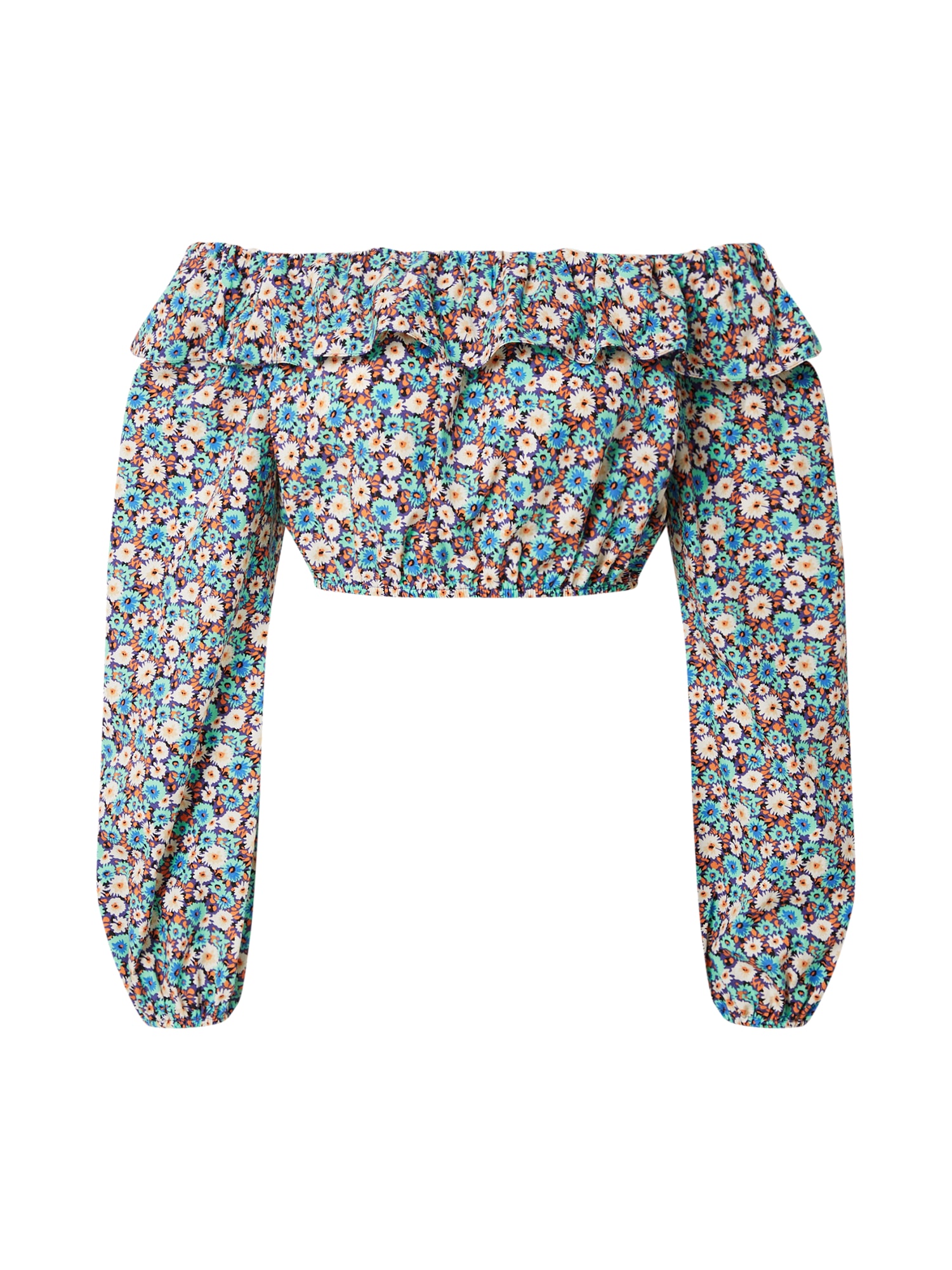 River Island Majica  modra / turkizna / gorčica / bela