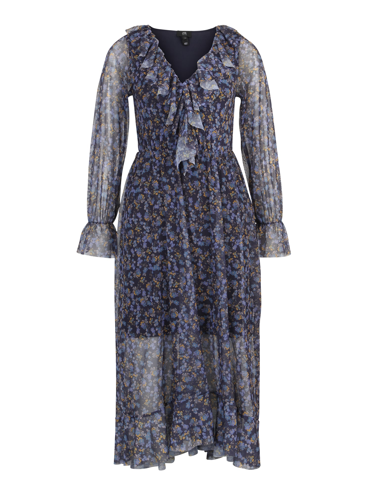 River Island Petite Obleka  golobje modra / rumena / črna