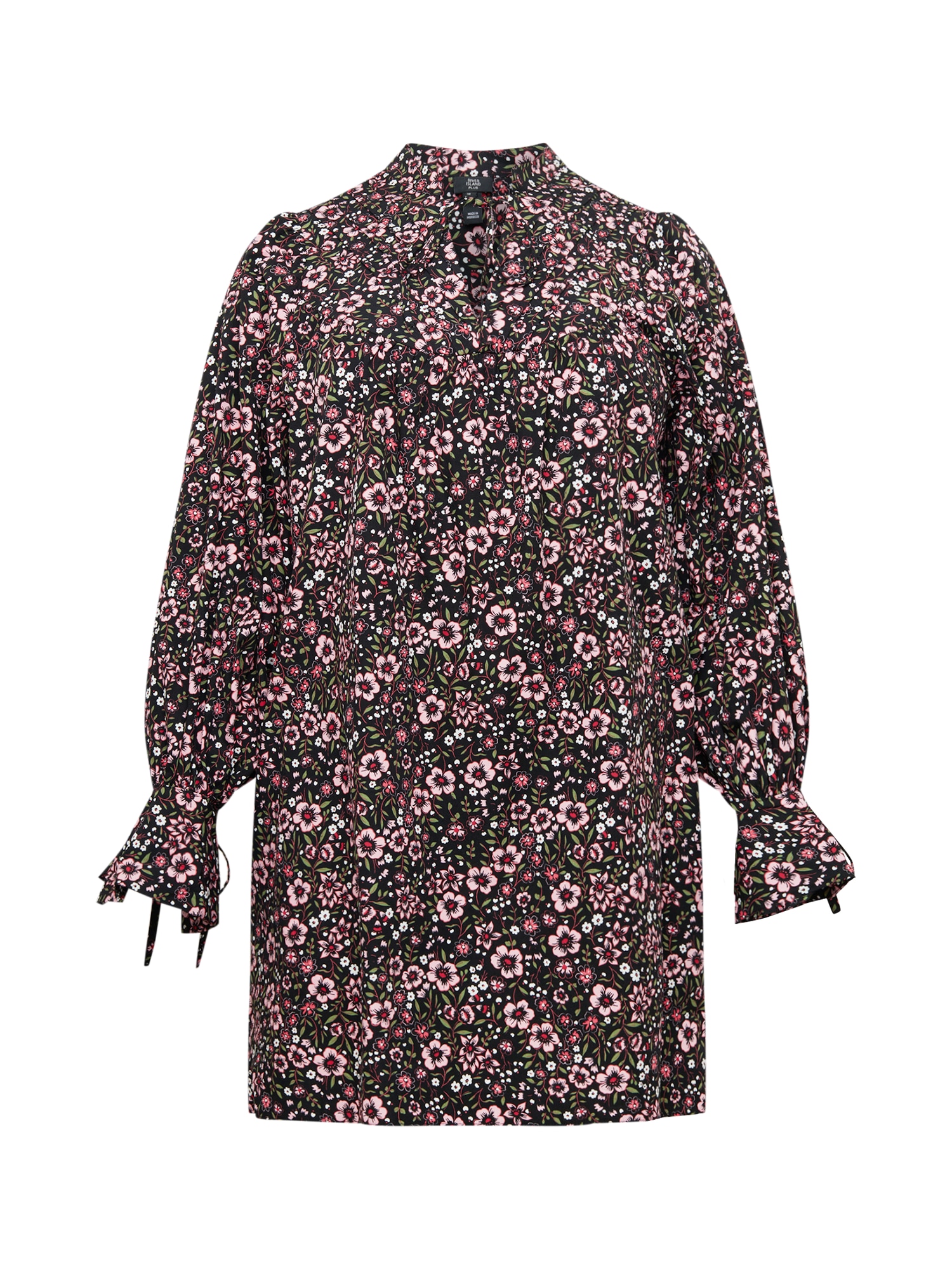 River Island Plus Dolga srajca  zelena / roza / črna