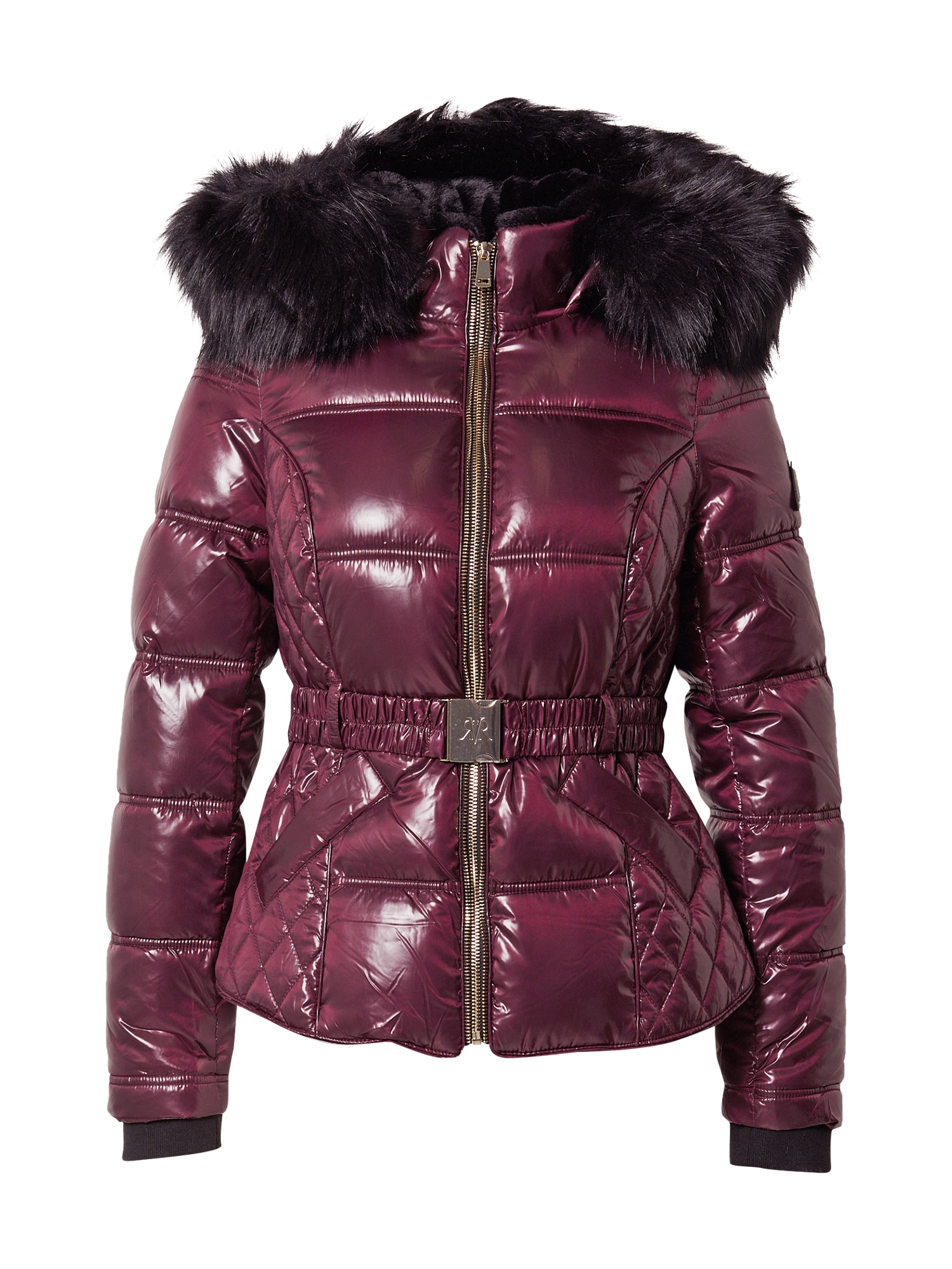 River Island Zimska jakna  vinsko rdeča / črna