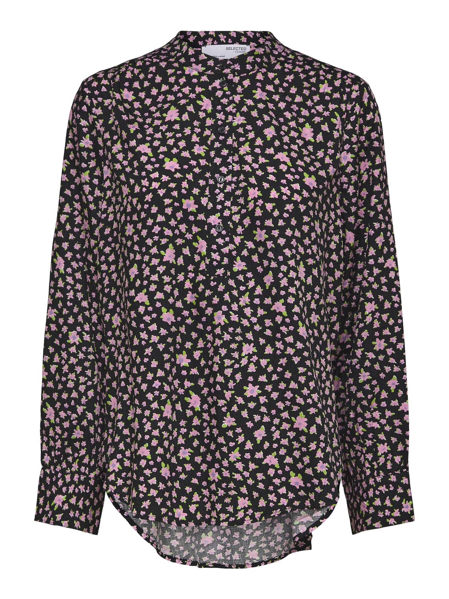 SELECTED FEMME Bluza 'Judita'  svetlo zelena / svetlo roza / črna