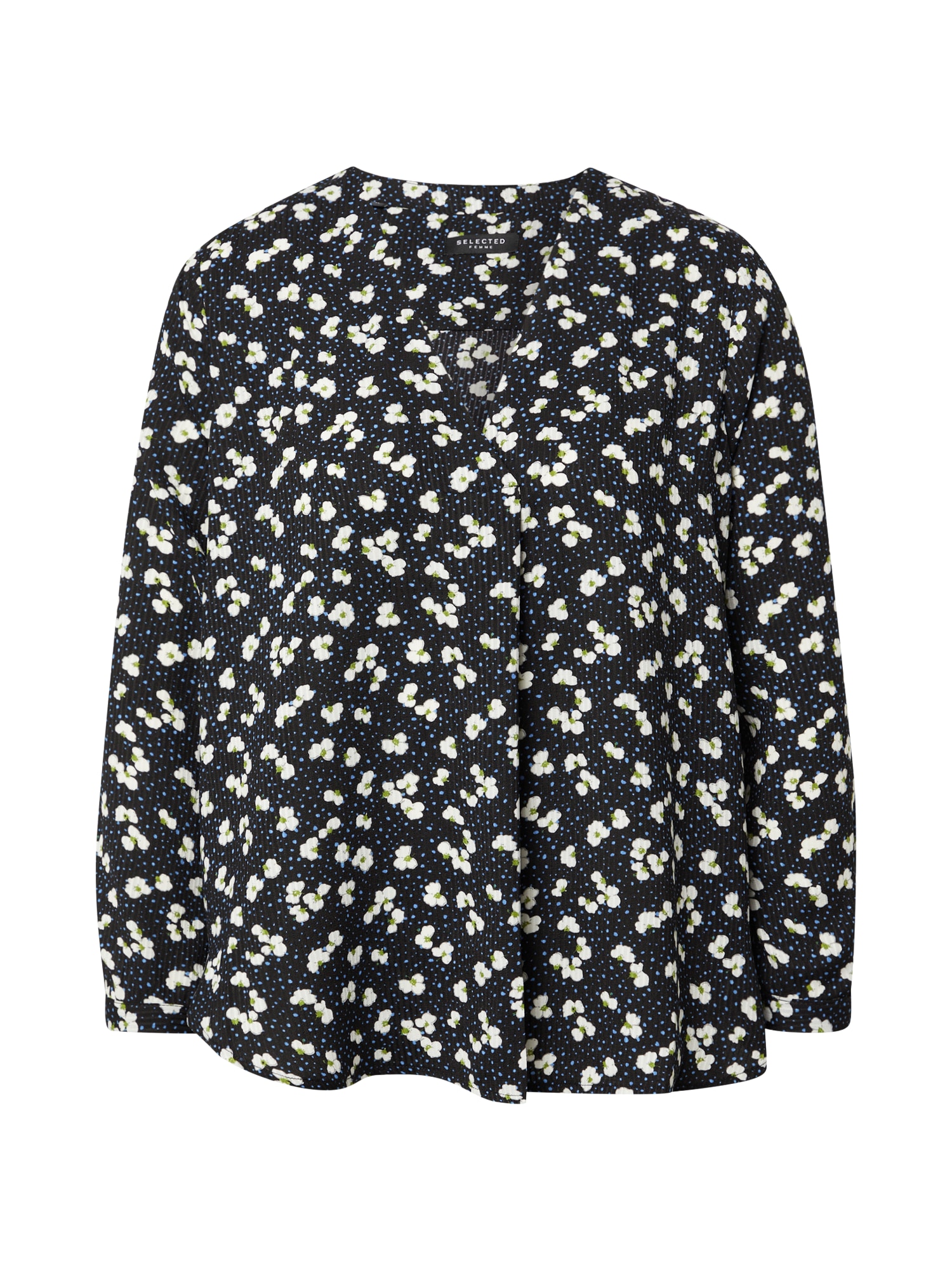 SELECTED FEMME Bluza 'Poline-Dyla'  kobalt modra / nebeško modra / jabolko / bela