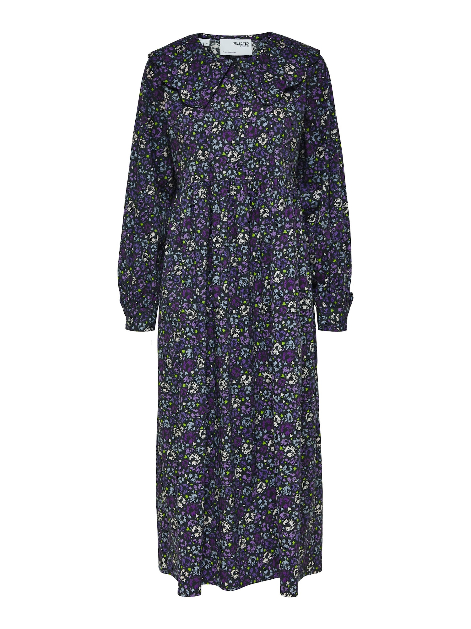 SELECTED FEMME Dolga srajca 'Lafia'  bež / travnato zelena / lila / črna
