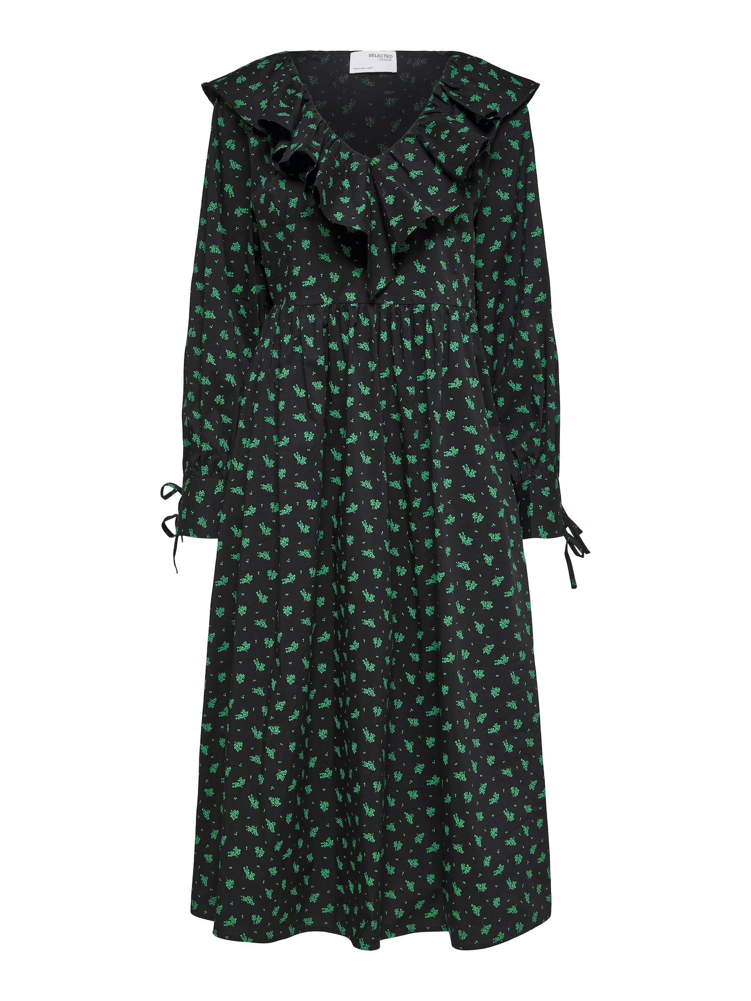SELECTED FEMME Dolga srajca 'Nicole'  zelena / črna