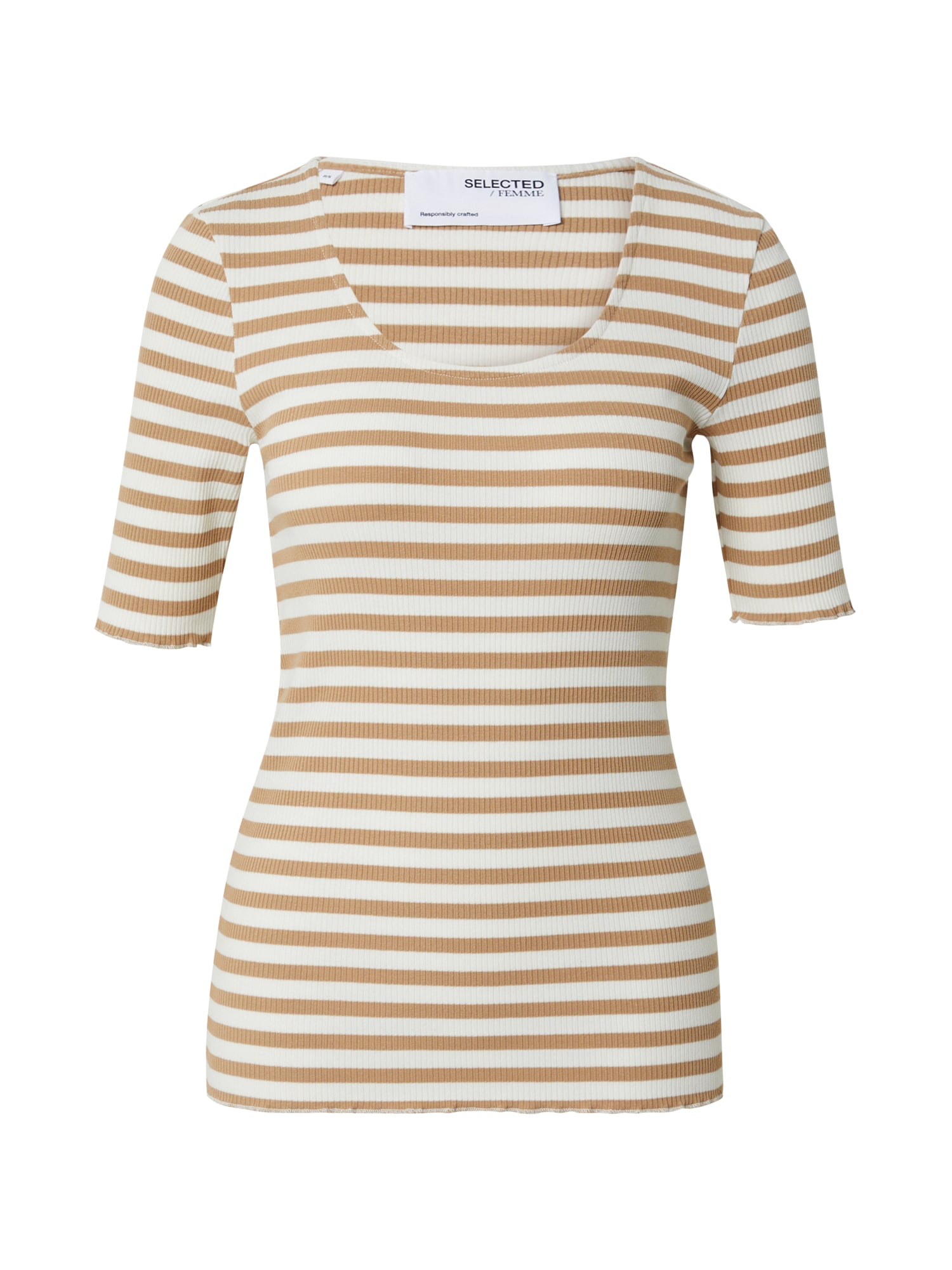 SELECTED FEMME Majica 'ANNA'  bež / naravno bela