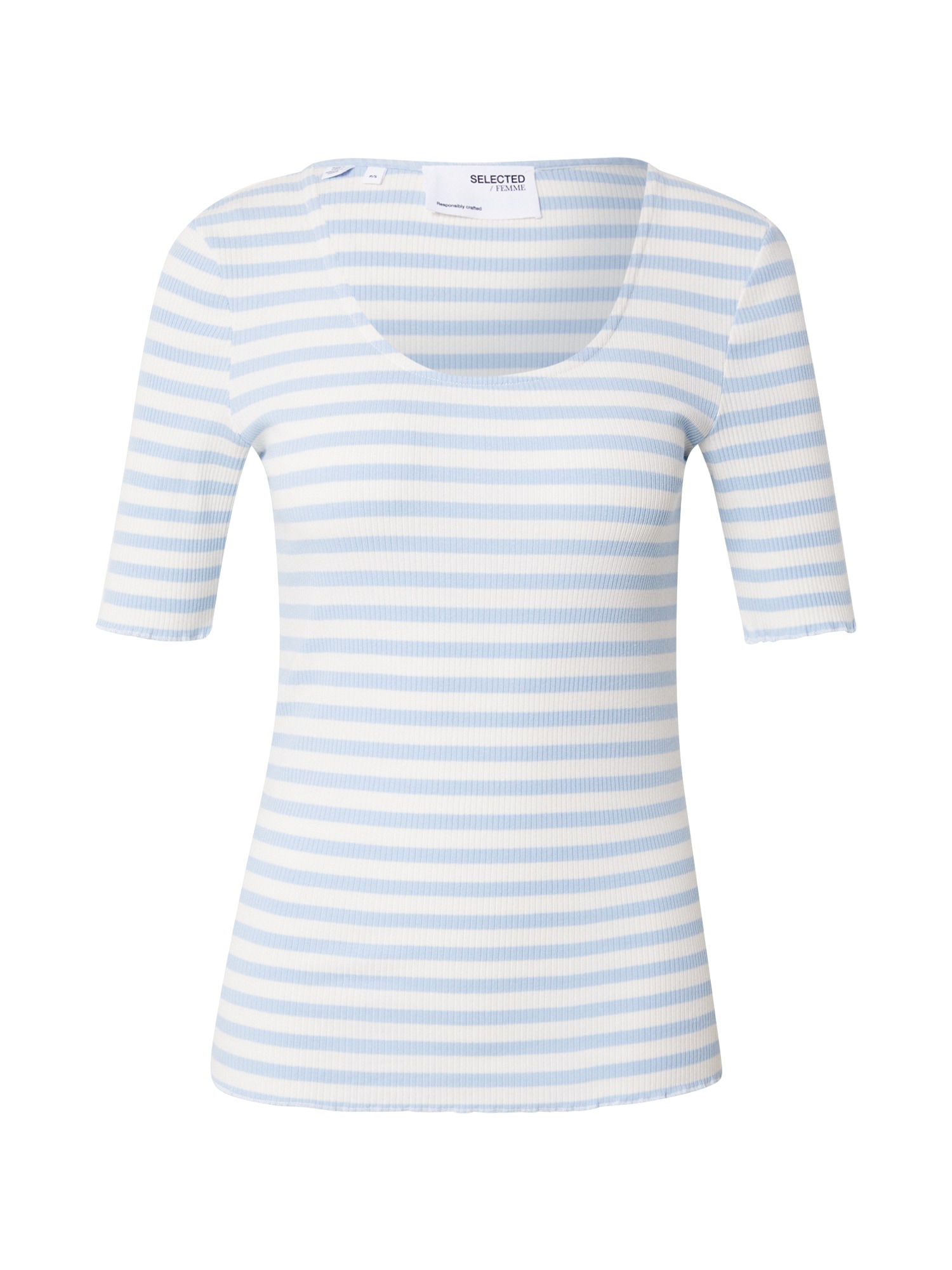 SELECTED FEMME Majica 'ANNA'  svetlo modra / bela