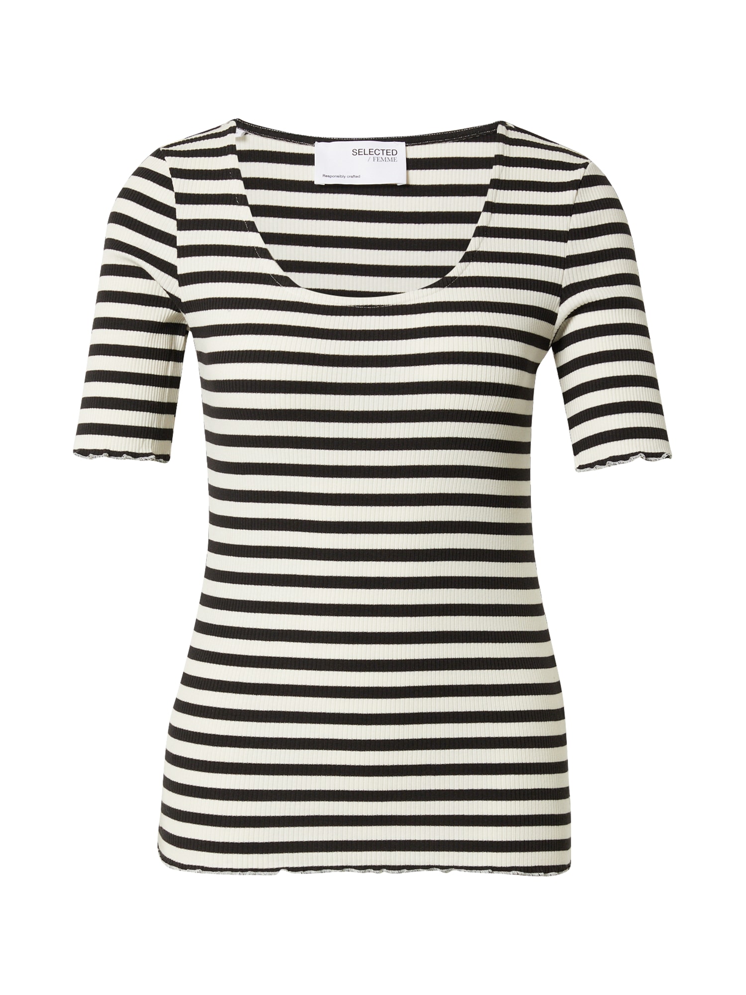 SELECTED FEMME Majica 'Anna'  črna / volneno bela