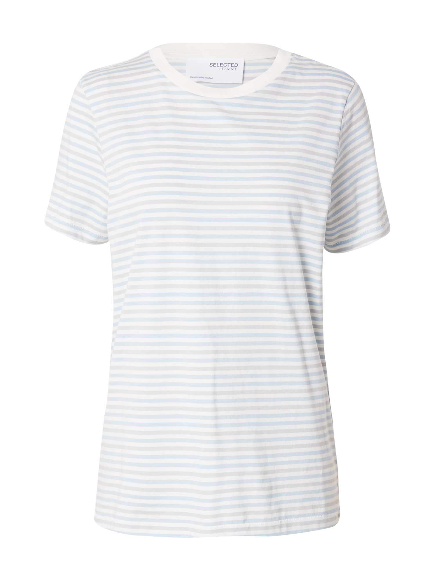 SELECTED FEMME Majica  svetlo modra / pastelno lila / bela