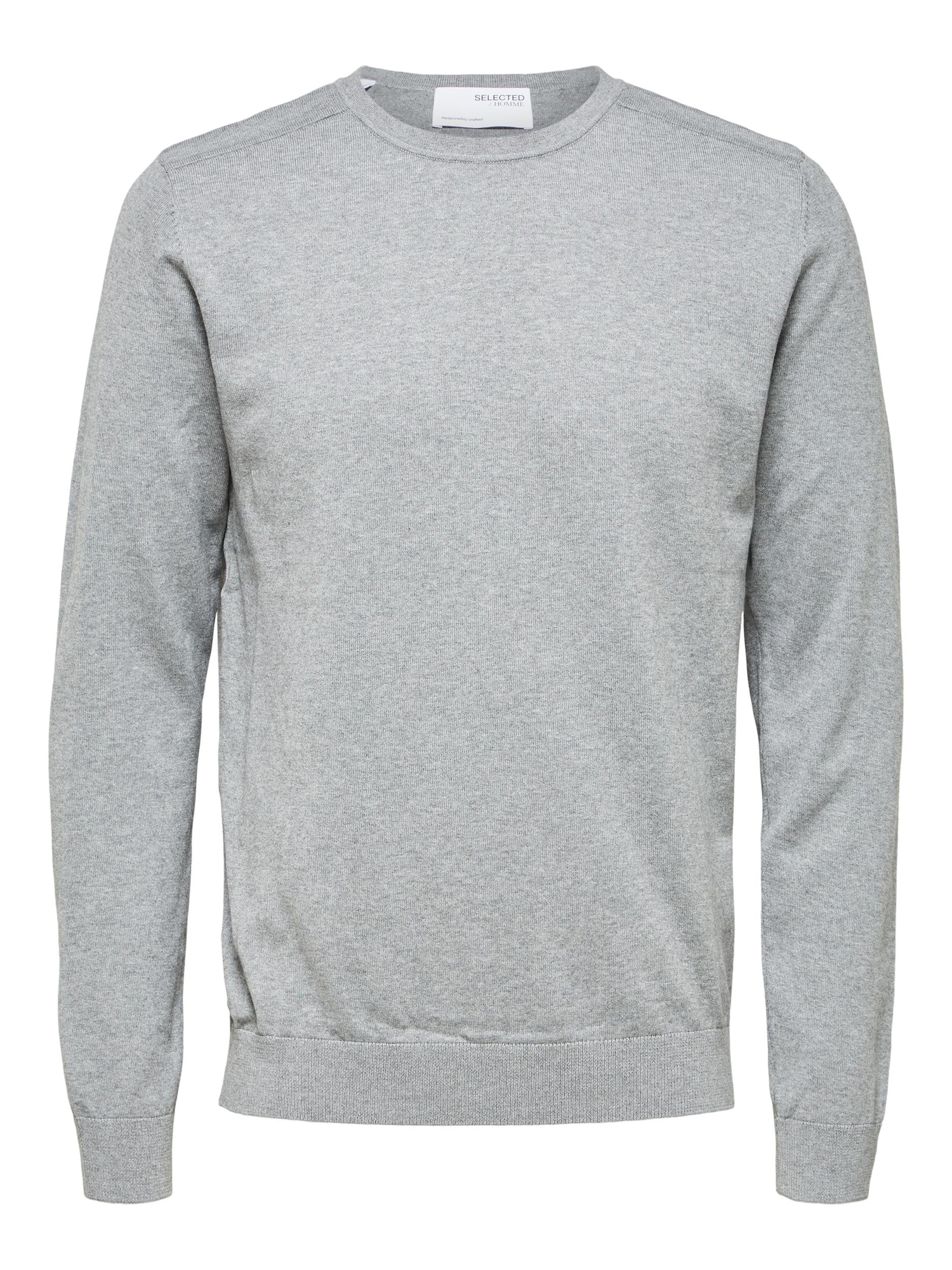 SELECTED HOMME Pulover 'Berg'  svetlo siva / bela