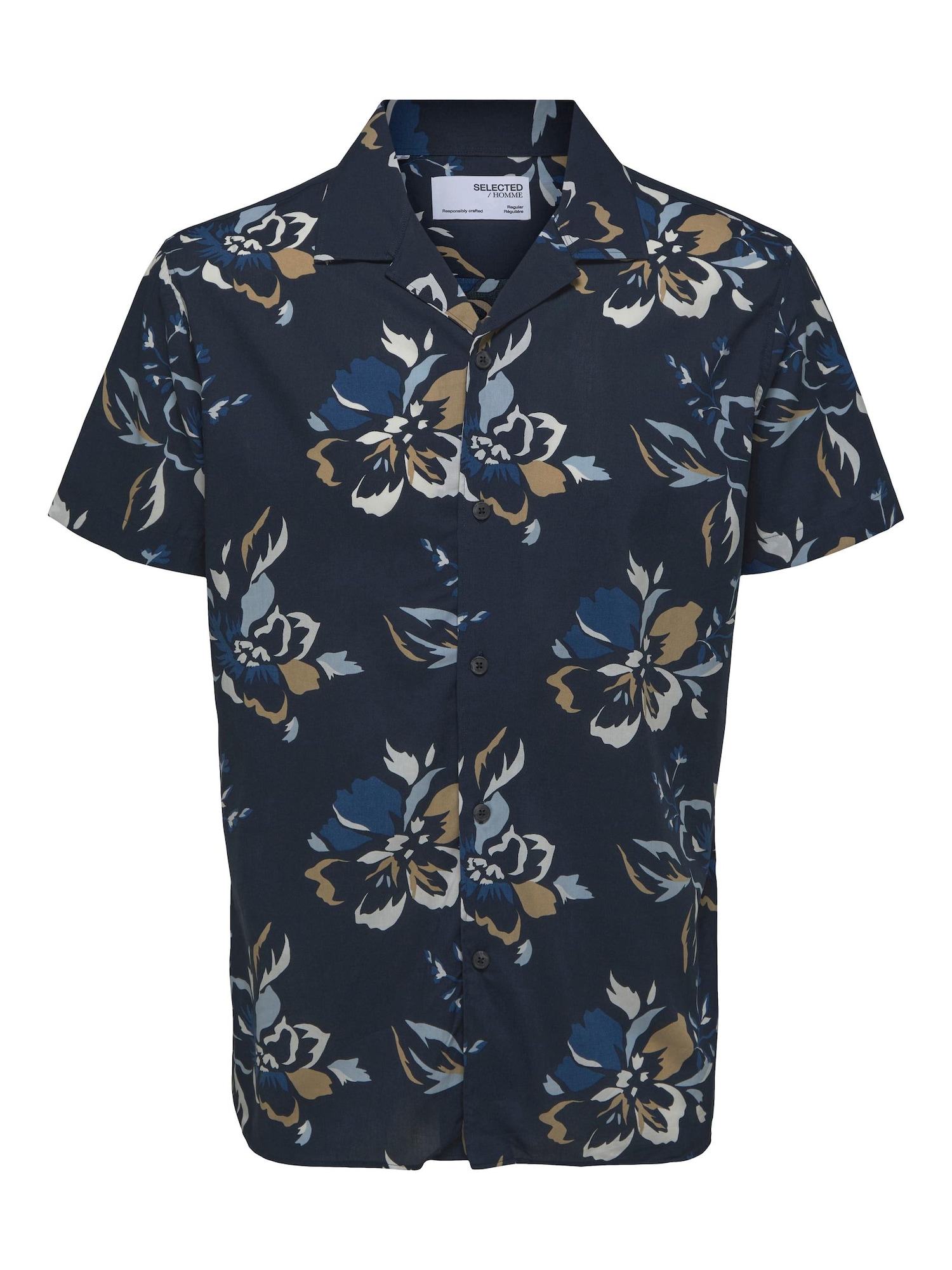 SELECTED HOMME Srajca 'Viggo'  nočno modra / opal / temno modra / svetlo rjava