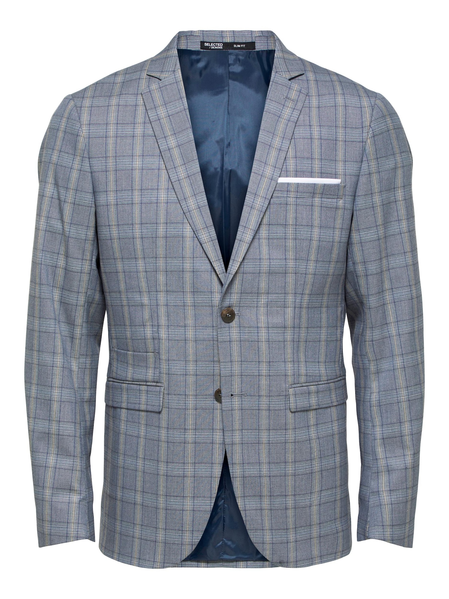 SELECTED HOMME Suknjič 'Timelogan'  modra / svetlo modra / svetlo rumena