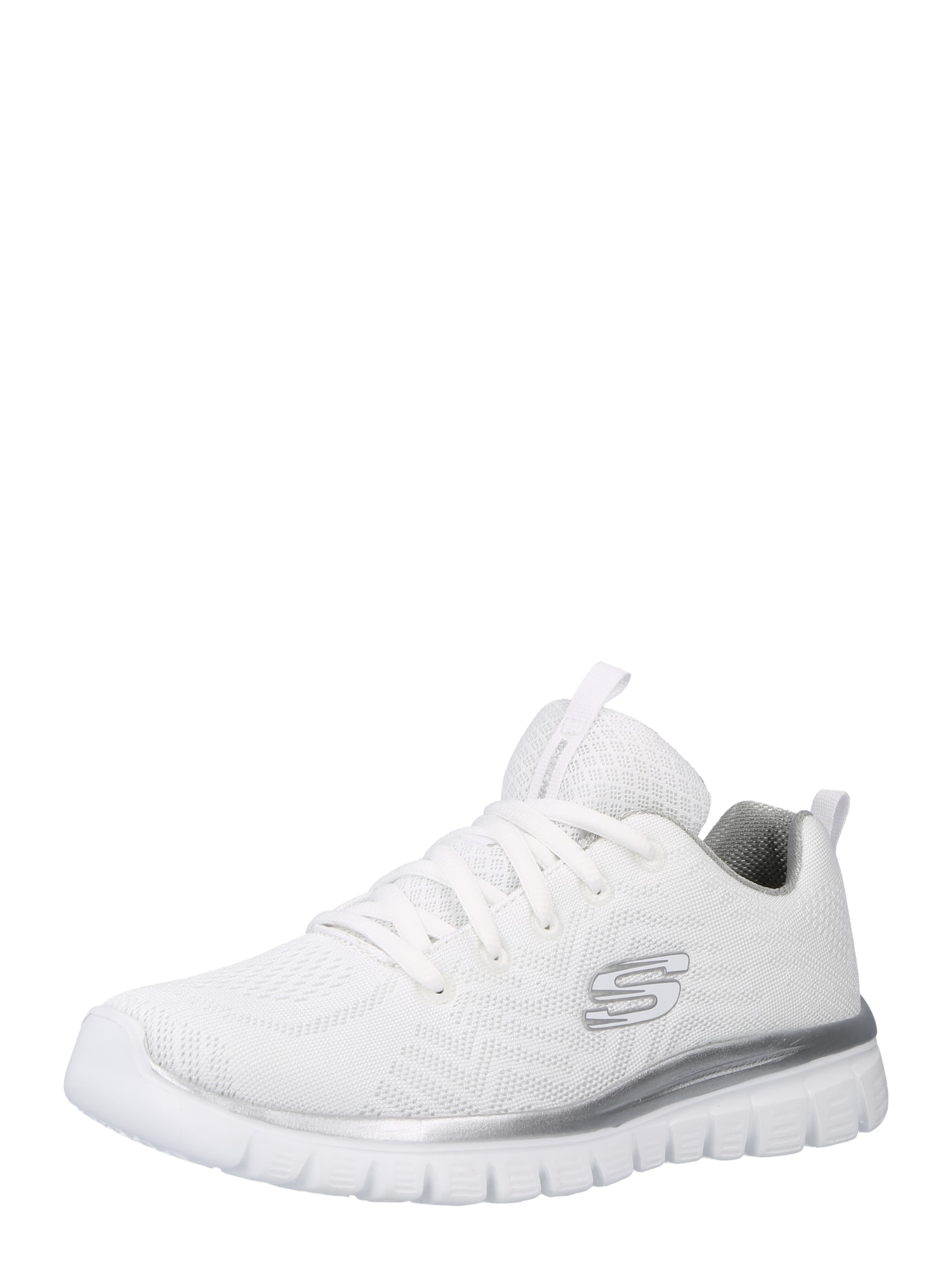 SKECHERS Nizke superge  srebrna / bela