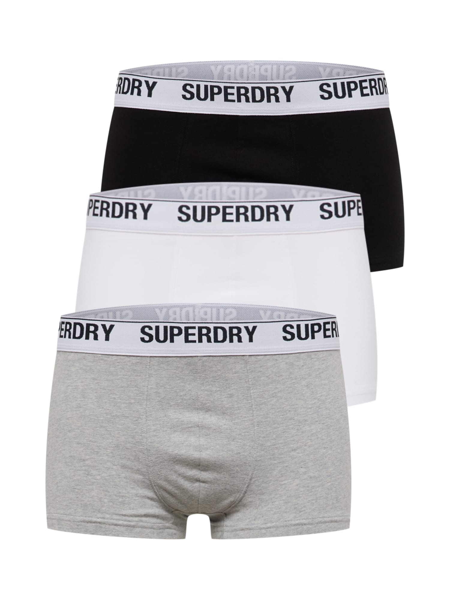 Superdry Boksarice  pegasto siva / črna / bela