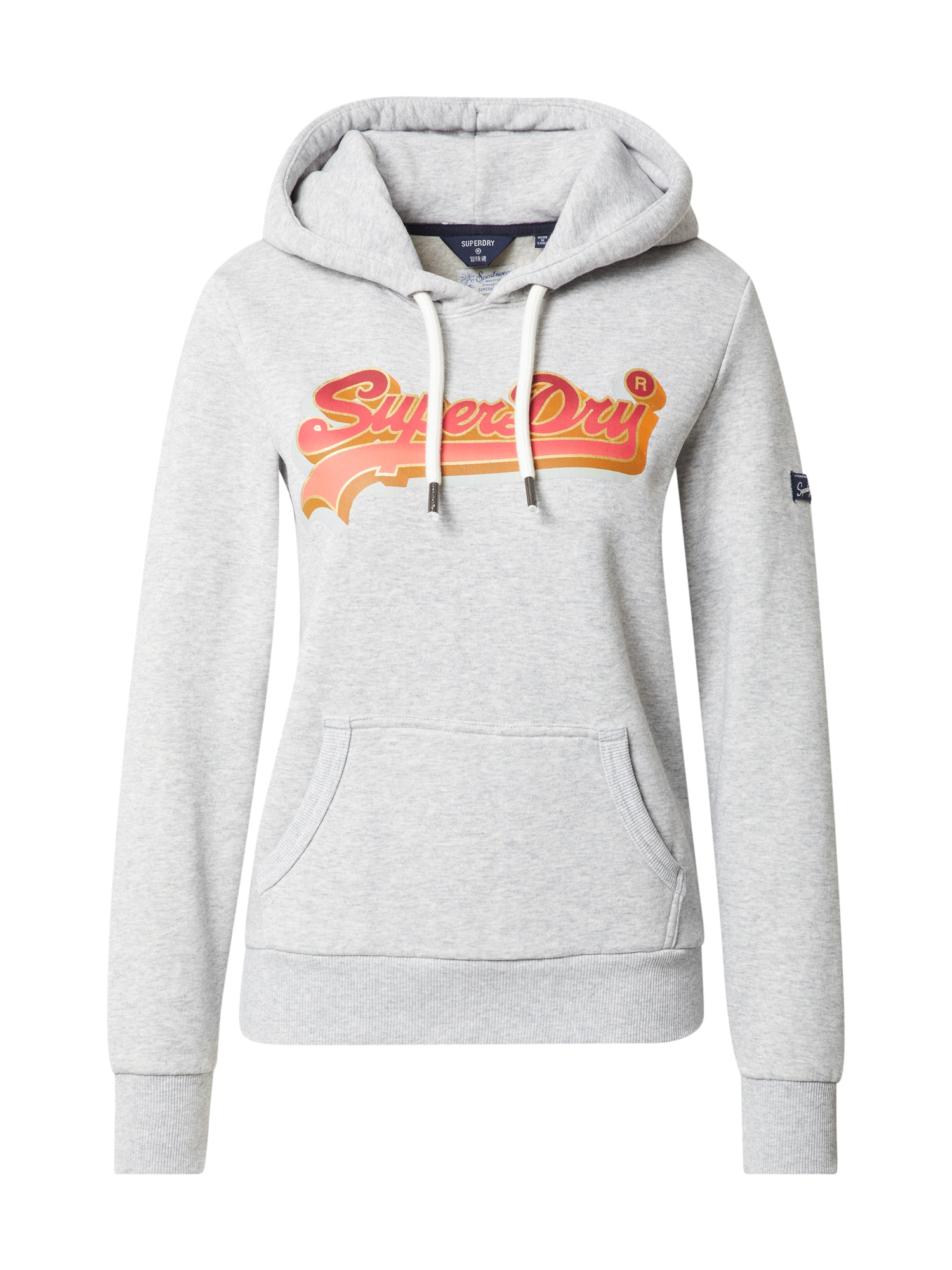 Superdry Majica  rumena / pegasto siva / rdeča