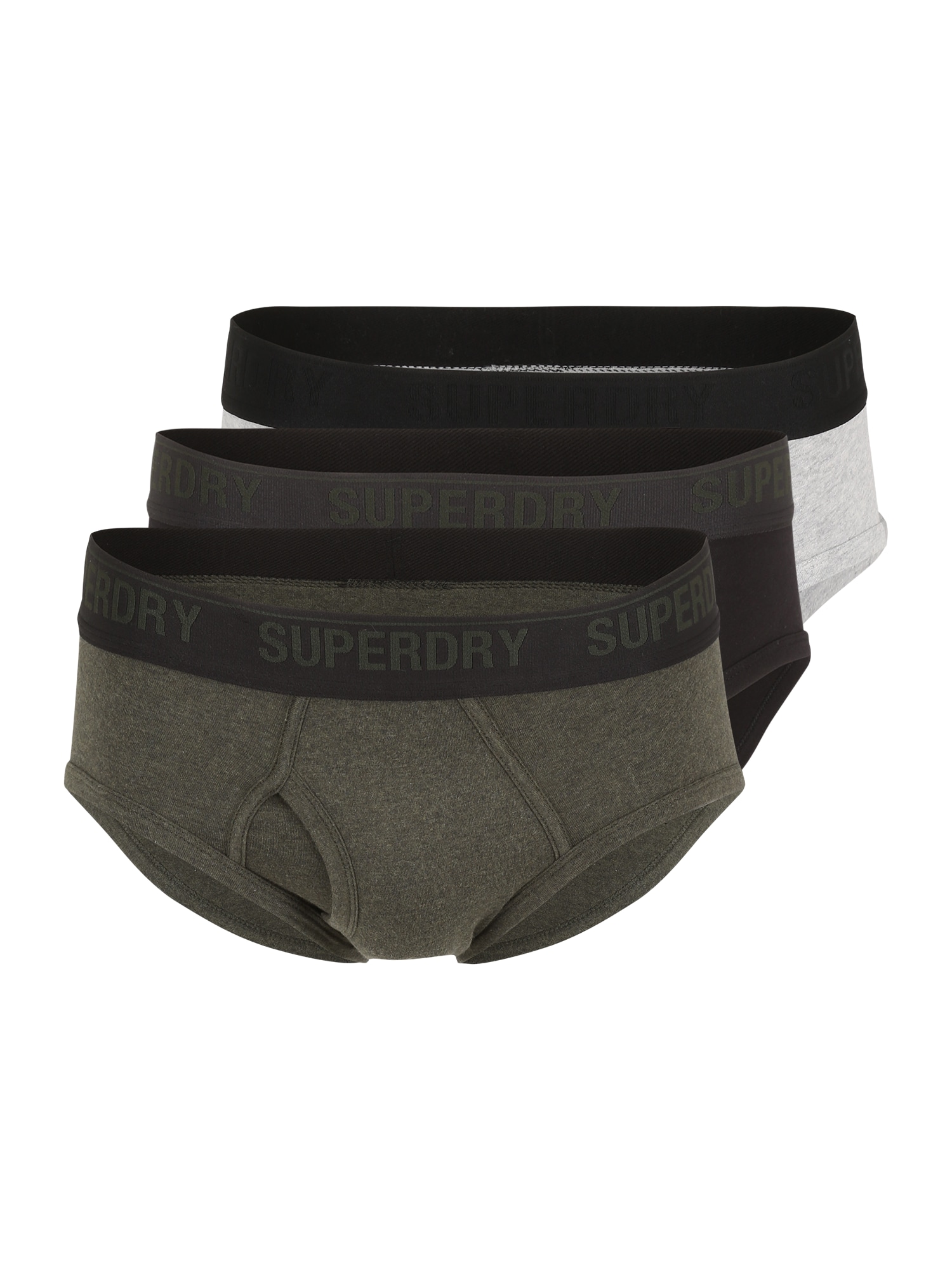 Superdry Spodnje hlačke  siva / zelena / črna