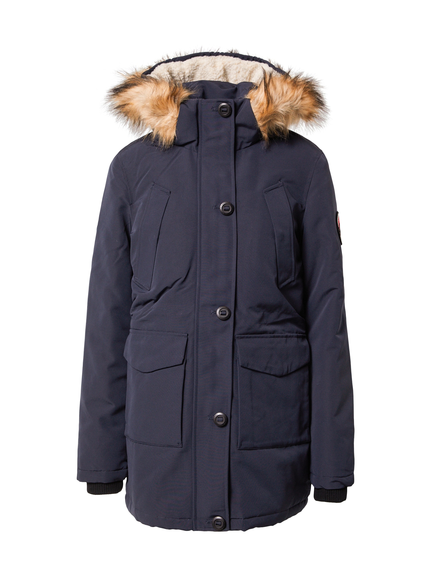 Superdry Zimska jakna 'Everest'  marine / svetlo rjava