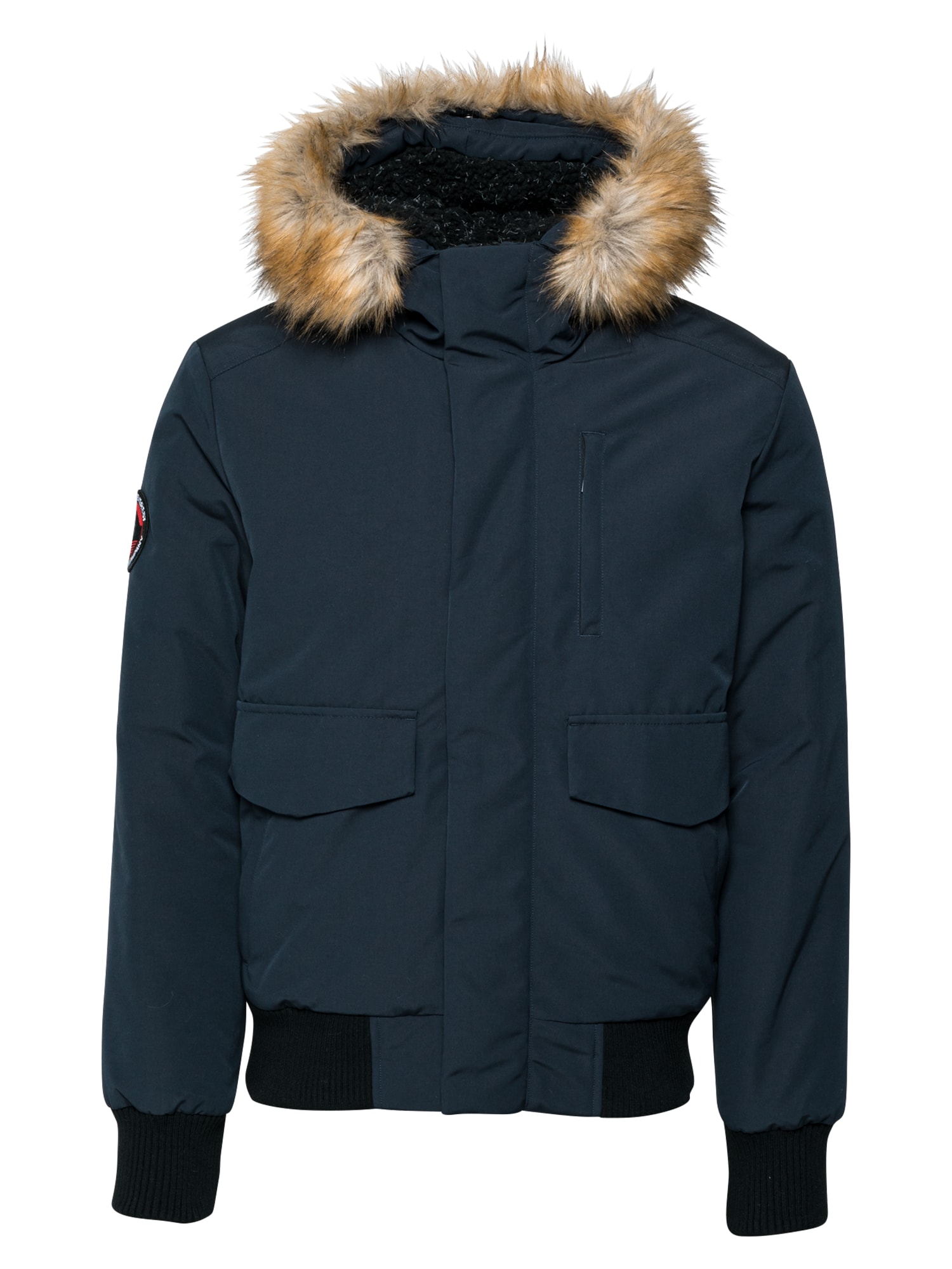 Superdry Zimska jakna 'Everest'  nočno modra / svetlo rjava