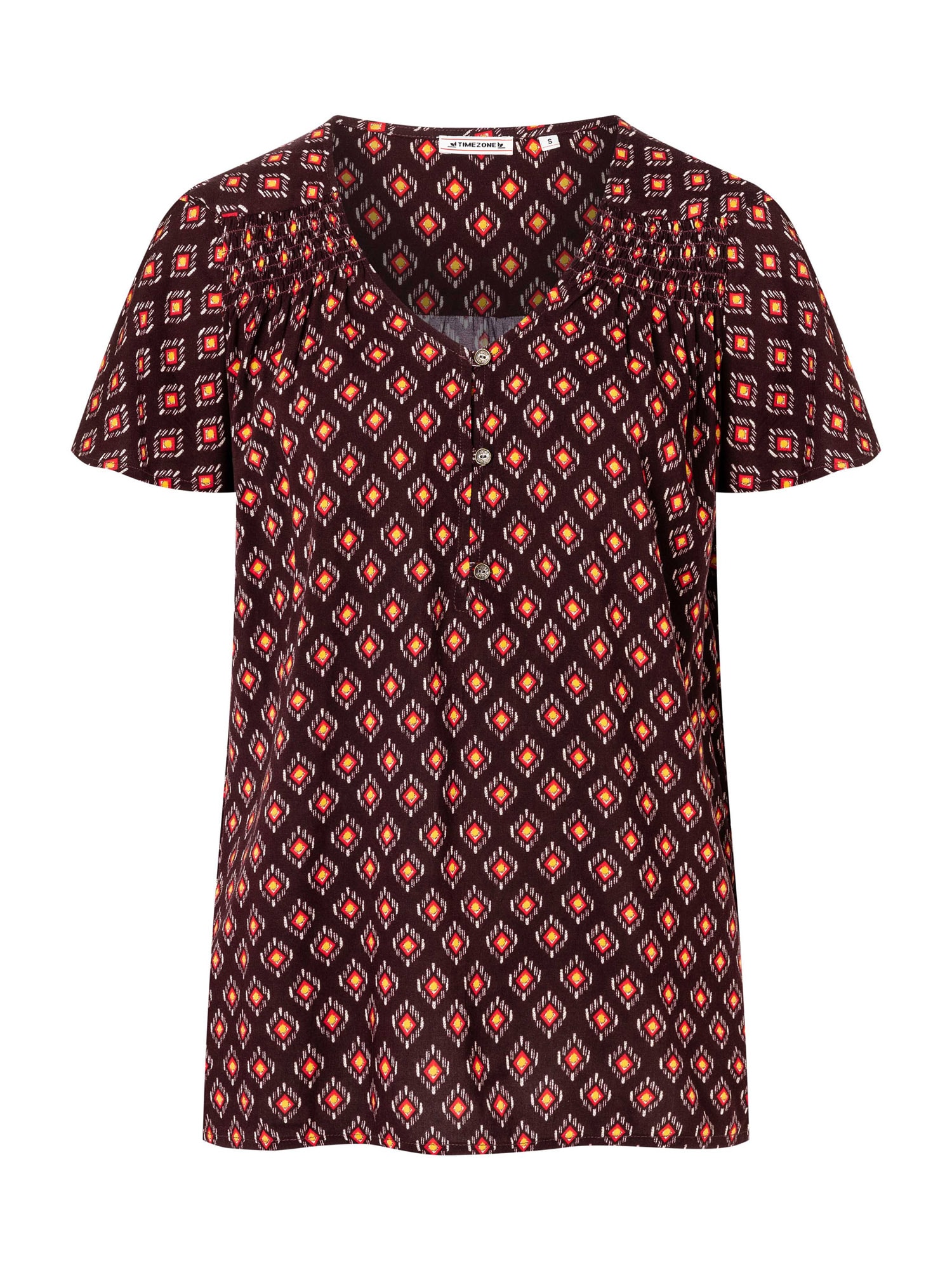TIMEZONE Bluza  kostanj rjava / rumena / rdeča / bela