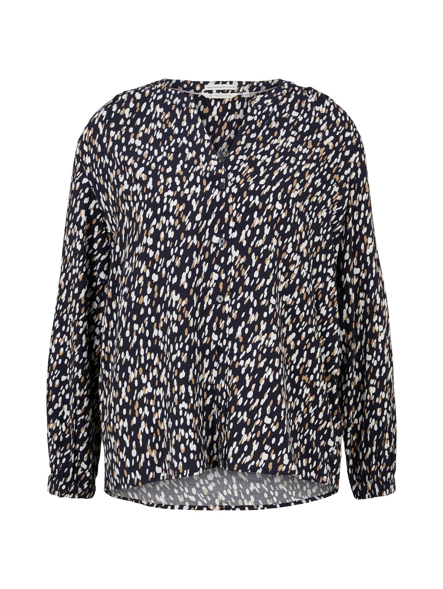 TOM TAILOR Bluza  bež / nočno modra / bela