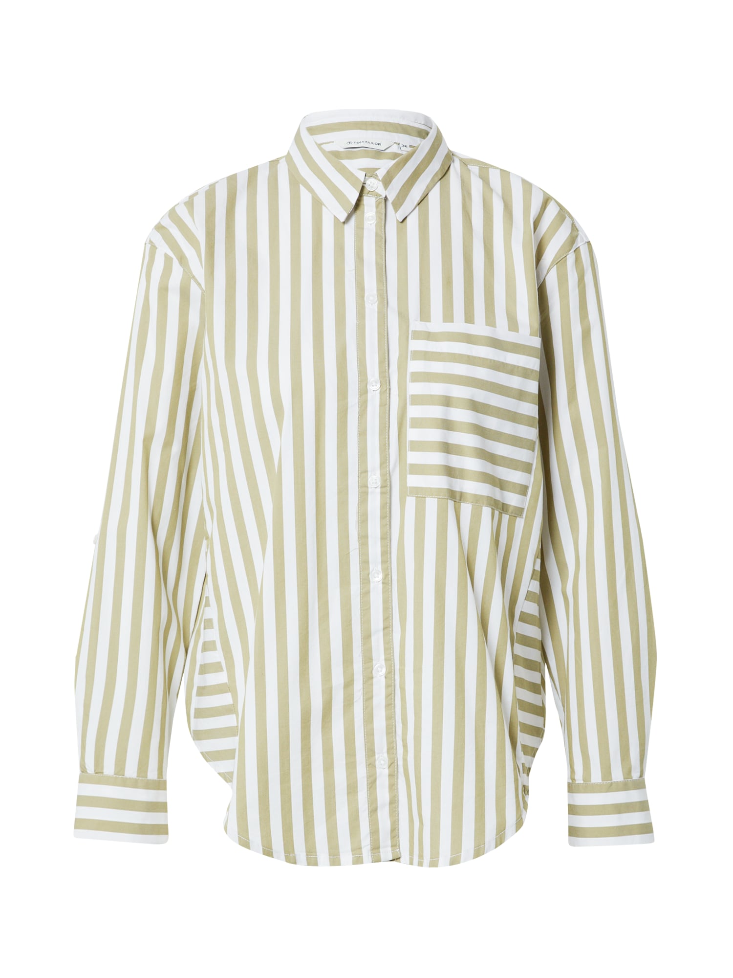 TOM TAILOR Bluza  oliva / bela