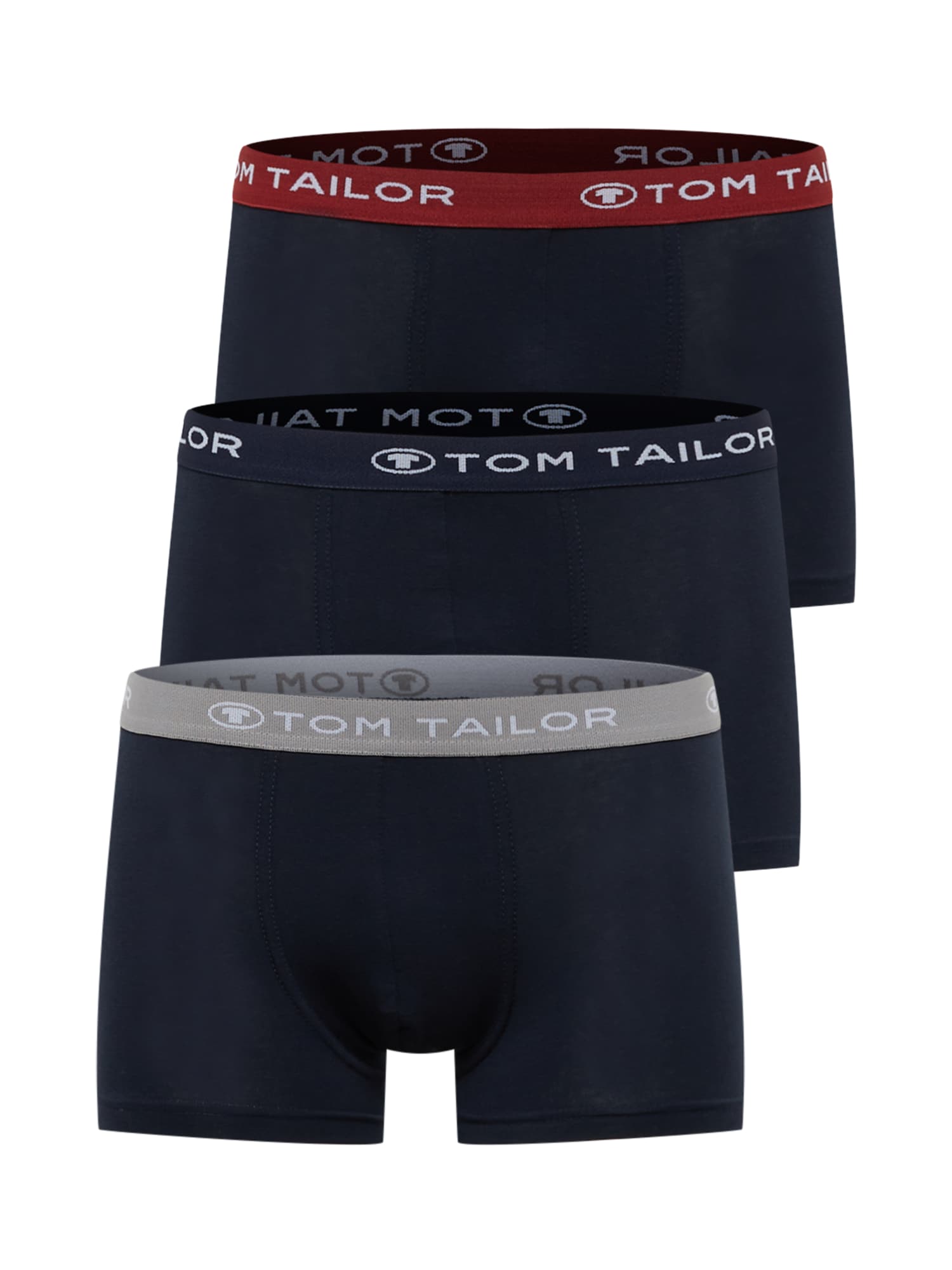 TOM TAILOR Boksarice  marine / siva / vinsko rdeča / bela