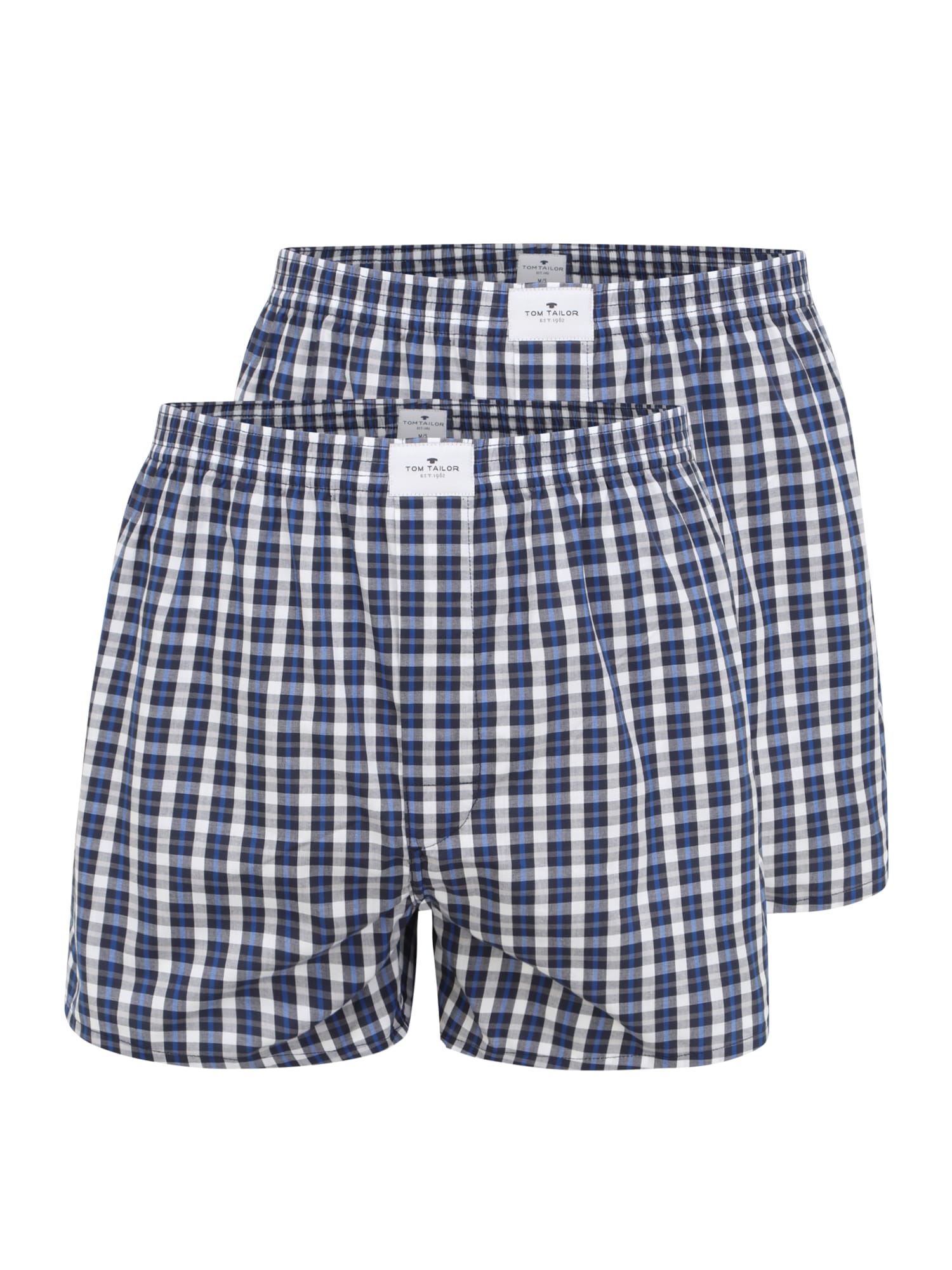 TOM TAILOR Boksarice  modra / temno modra / siva / bela