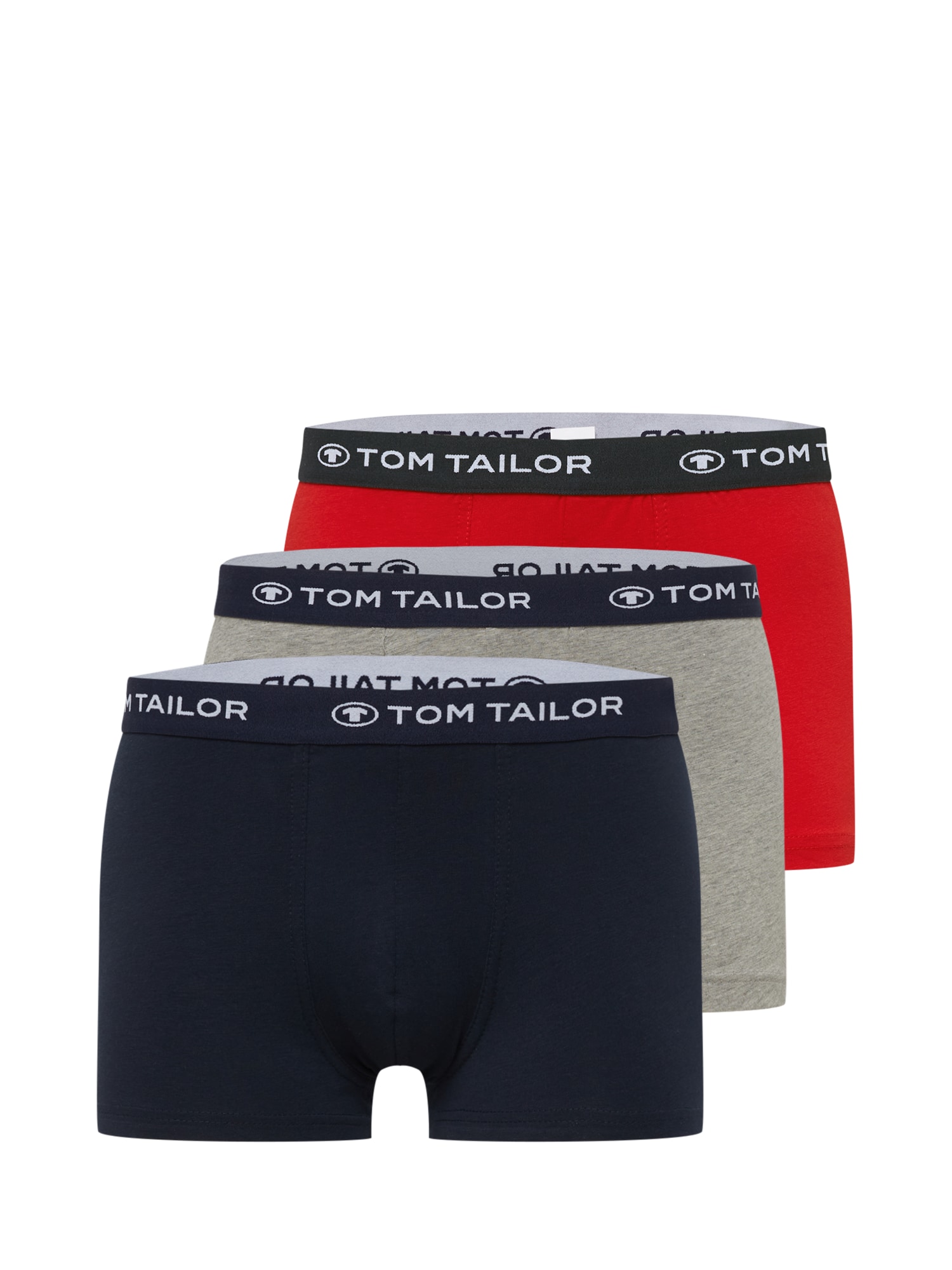 TOM TAILOR Boksarice  temno modra / pegasto siva / rdeča / bela