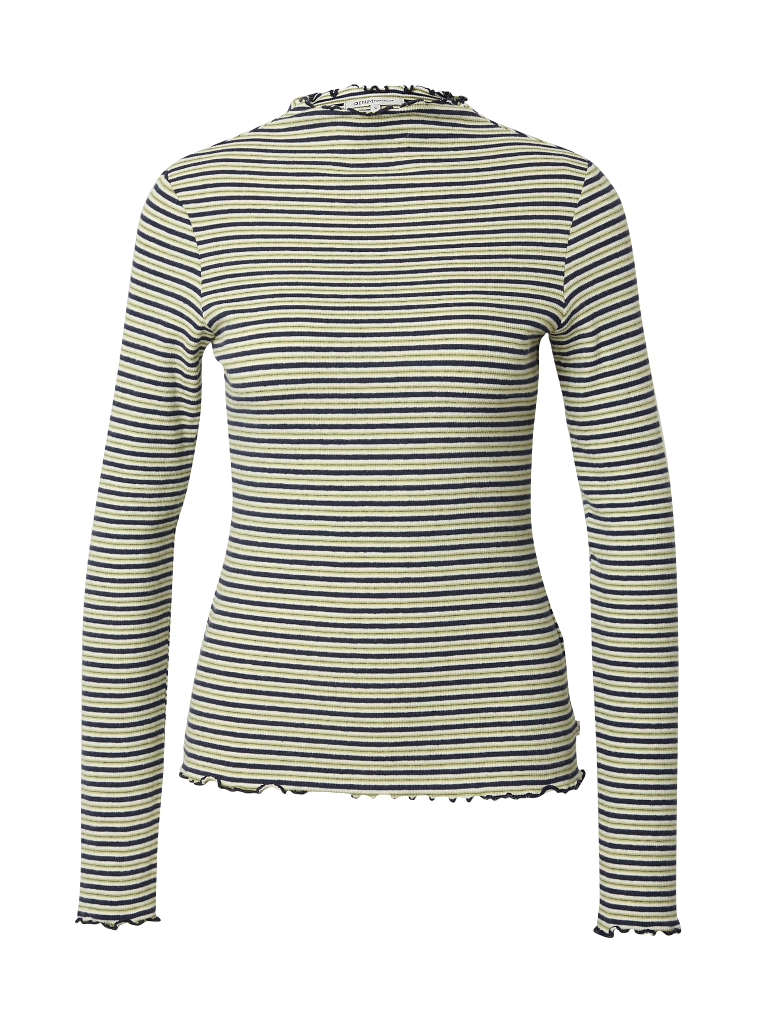 TOM TAILOR DENIM Majica  temno modra / trst / bela