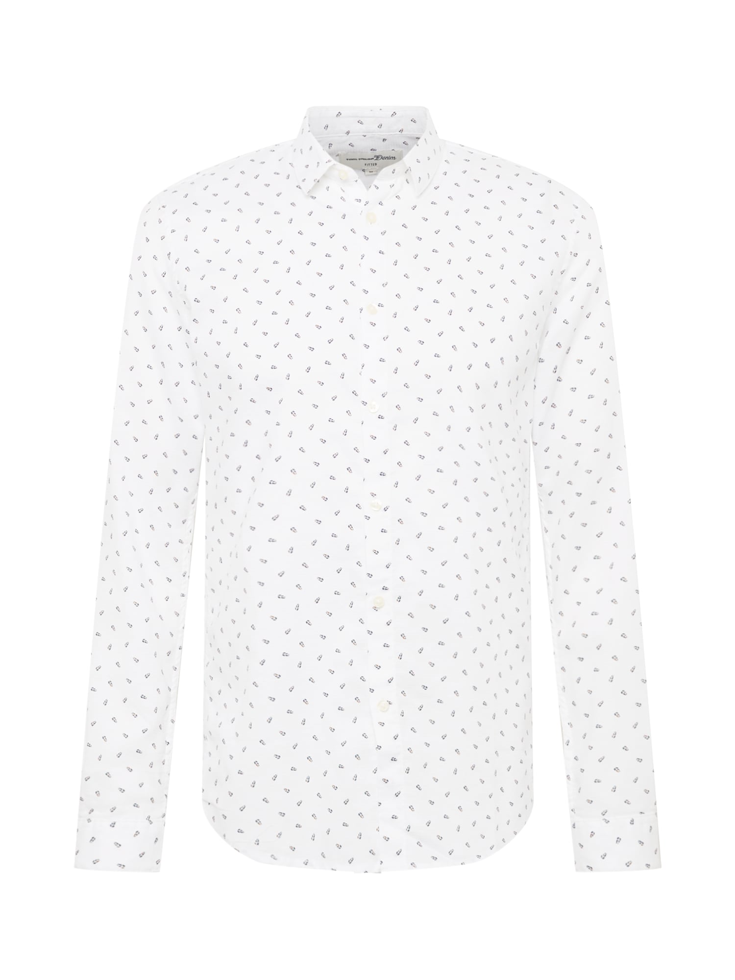 TOM TAILOR DENIM Srajca 'Dobby'  mornarska / bela