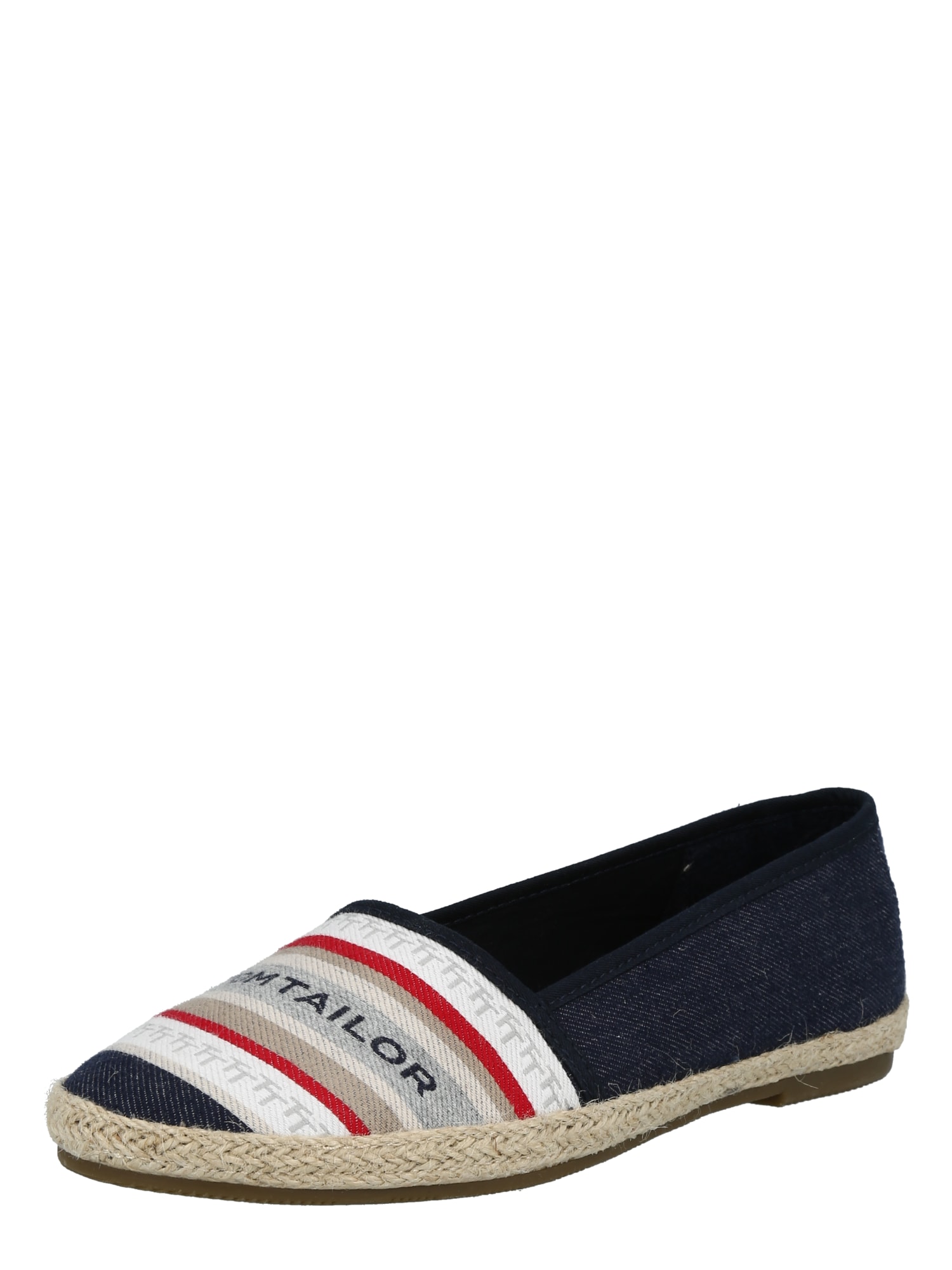 TOM TAILOR Espadrile  nočno modra / siva / rdeča / bela