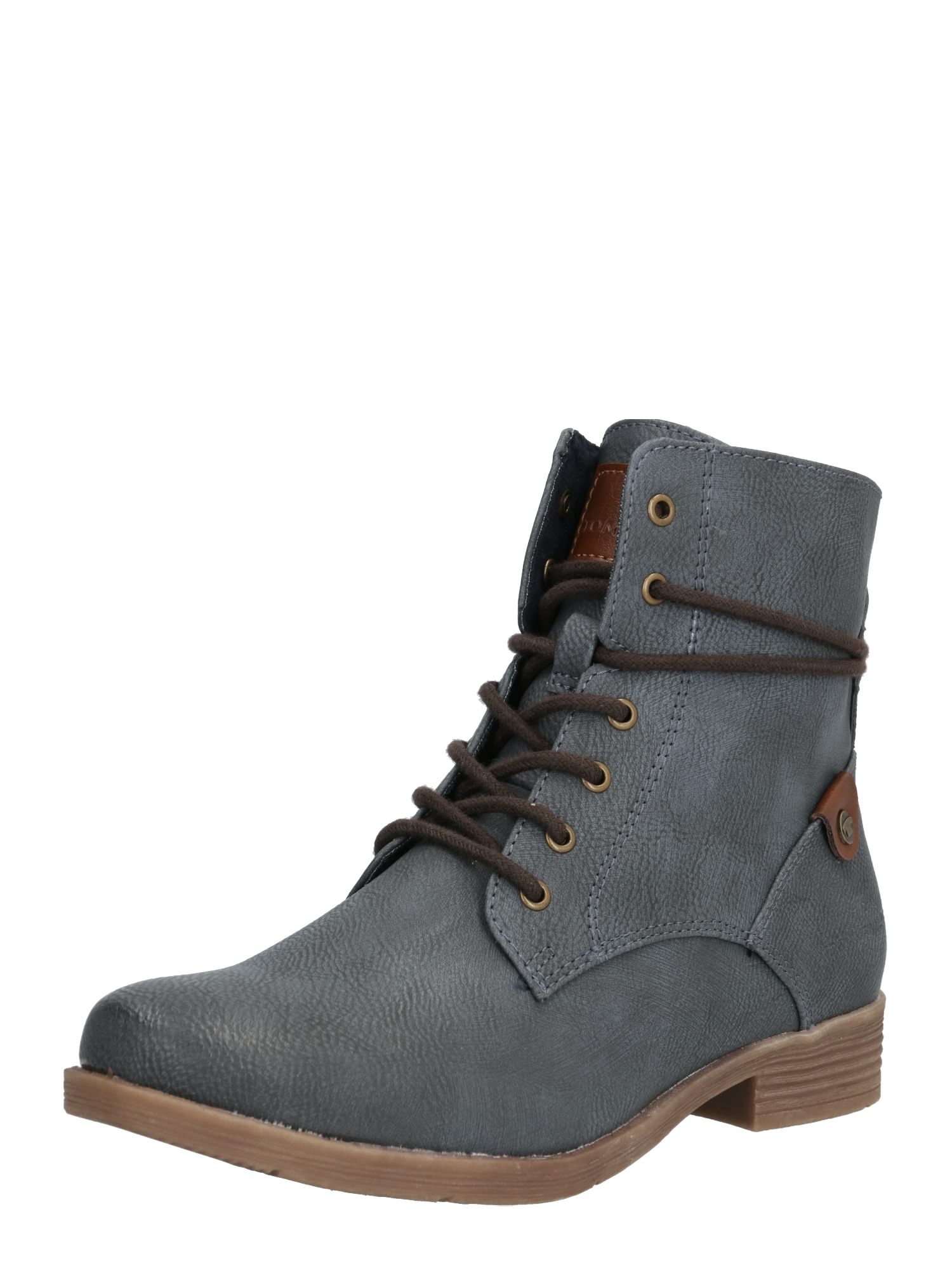 TOM TAILOR Gležnarji z vezalkami  moder denim
