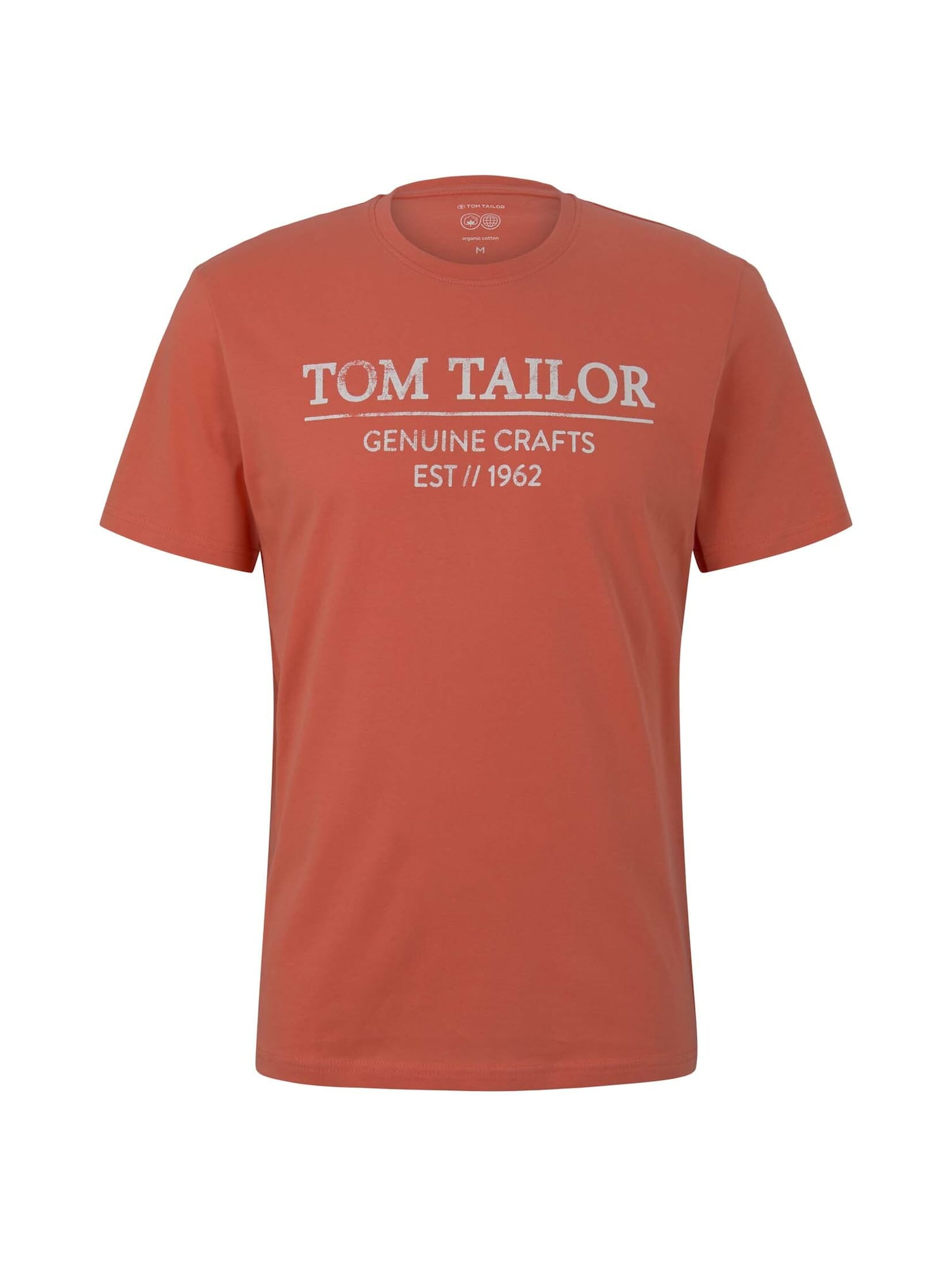 TOM TAILOR Majica  svetlo siva / temno oranžna
