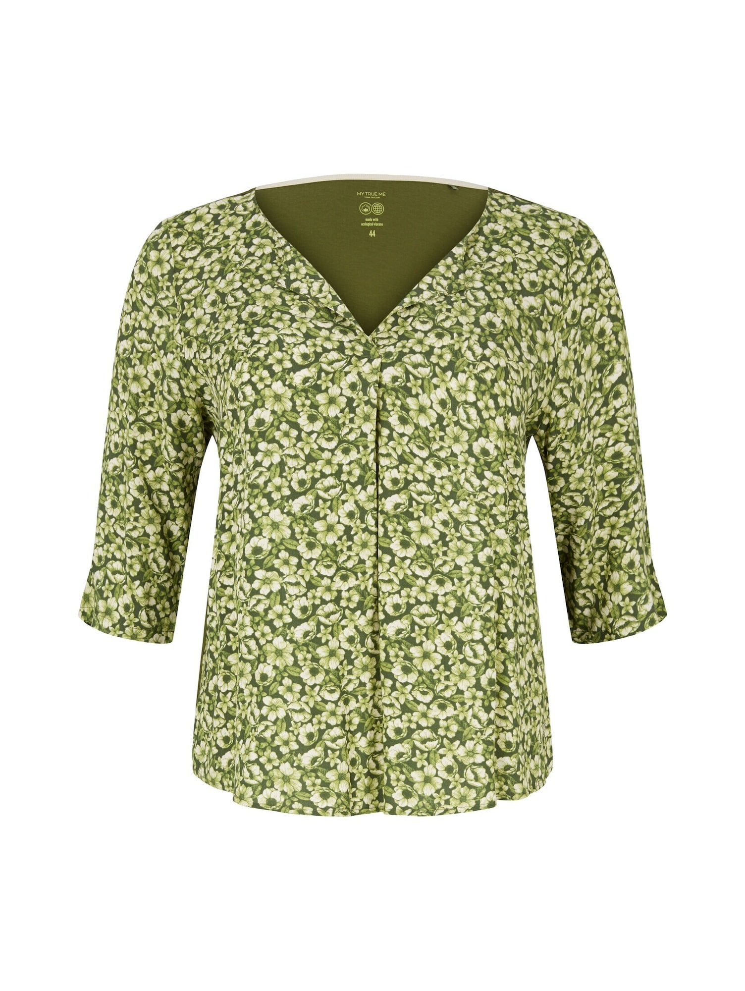 Tom Tailor Women + Bluza  kremna / oliva / svetlo zelena
