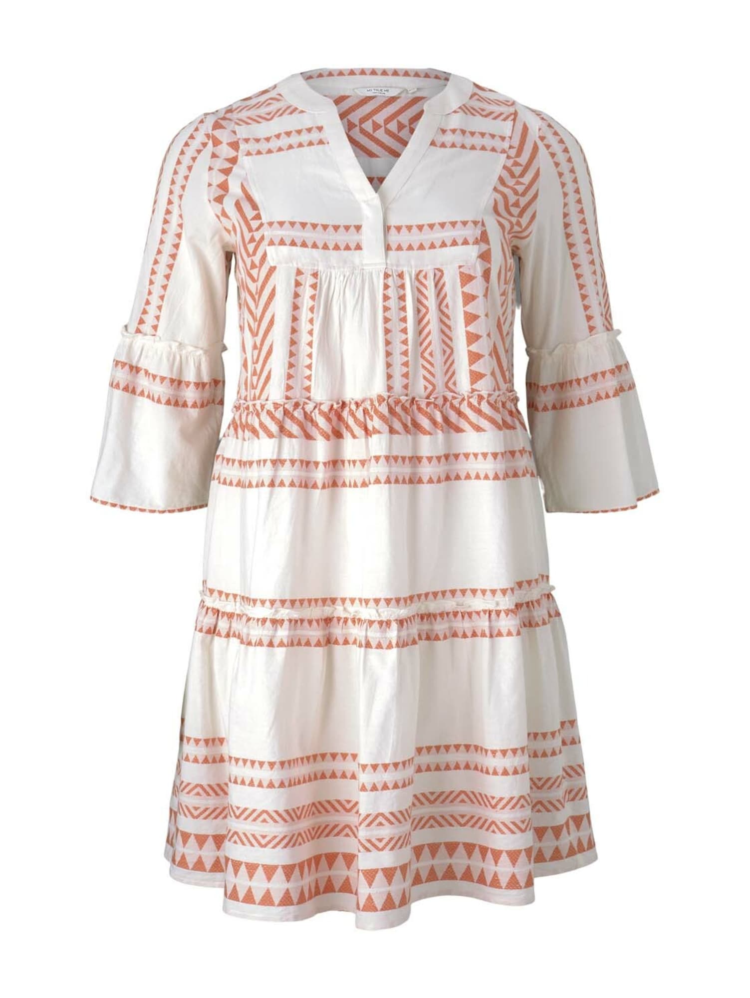 Tom Tailor Women + Dolga srajca  oranžna / bela