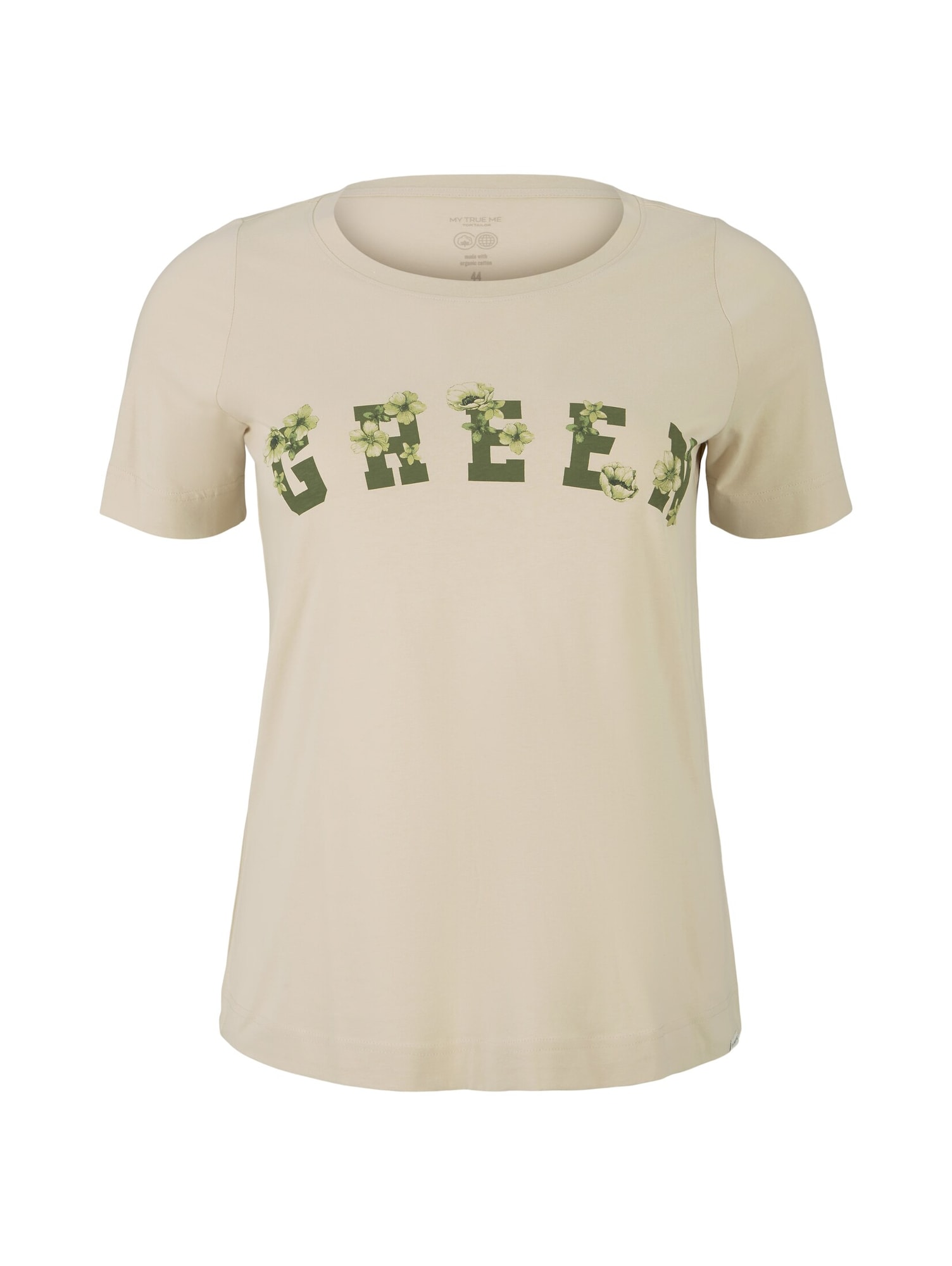 Tom Tailor Women + Majica  bež / jabolko / temno zelena