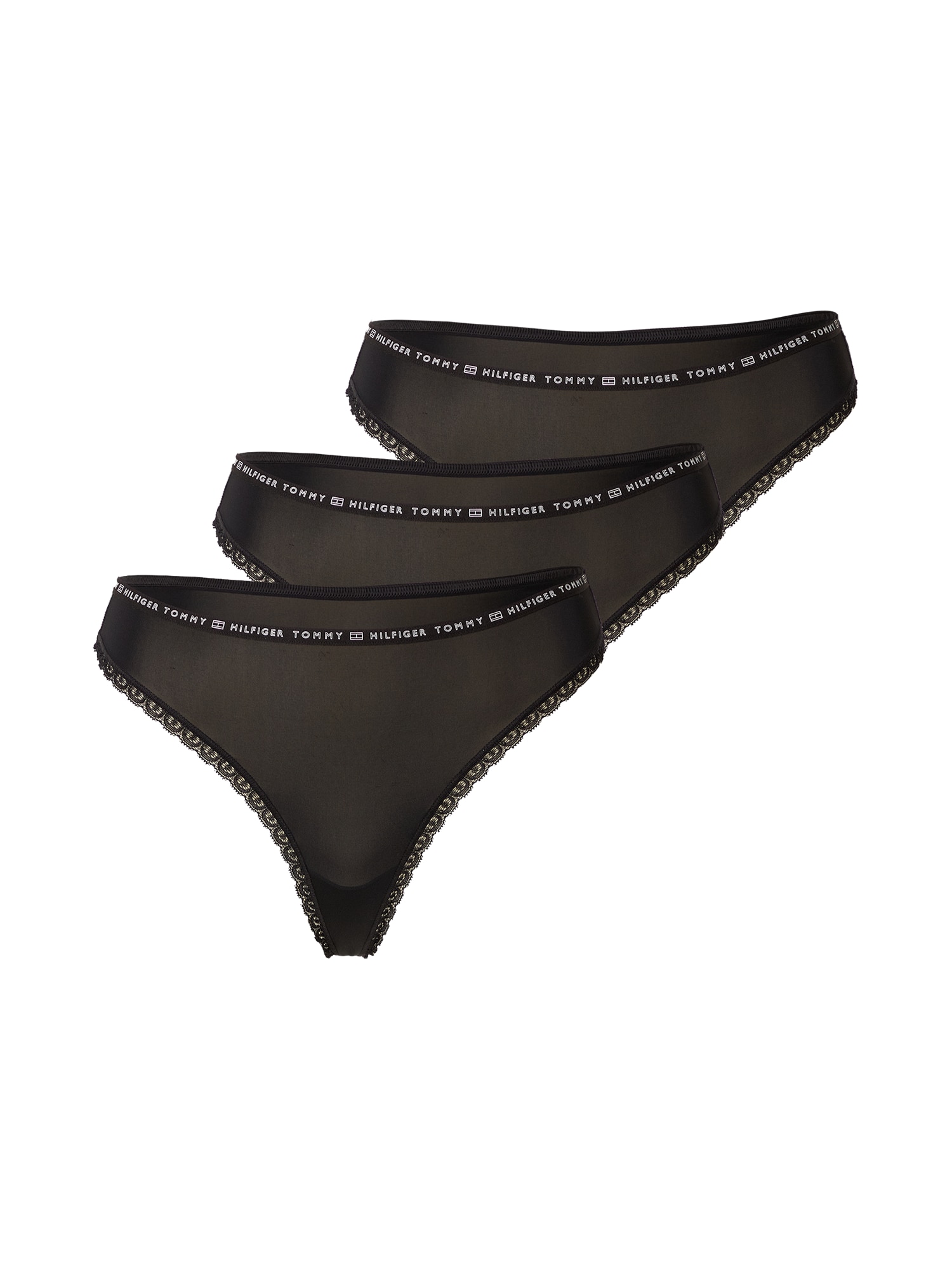 Tommy Hilfiger Underwear Tangice  črna / bela