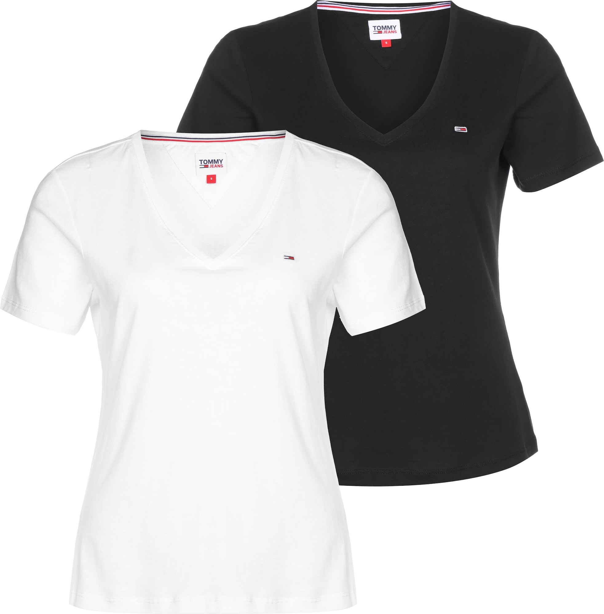Tommy Jeans Majica  črna / bela