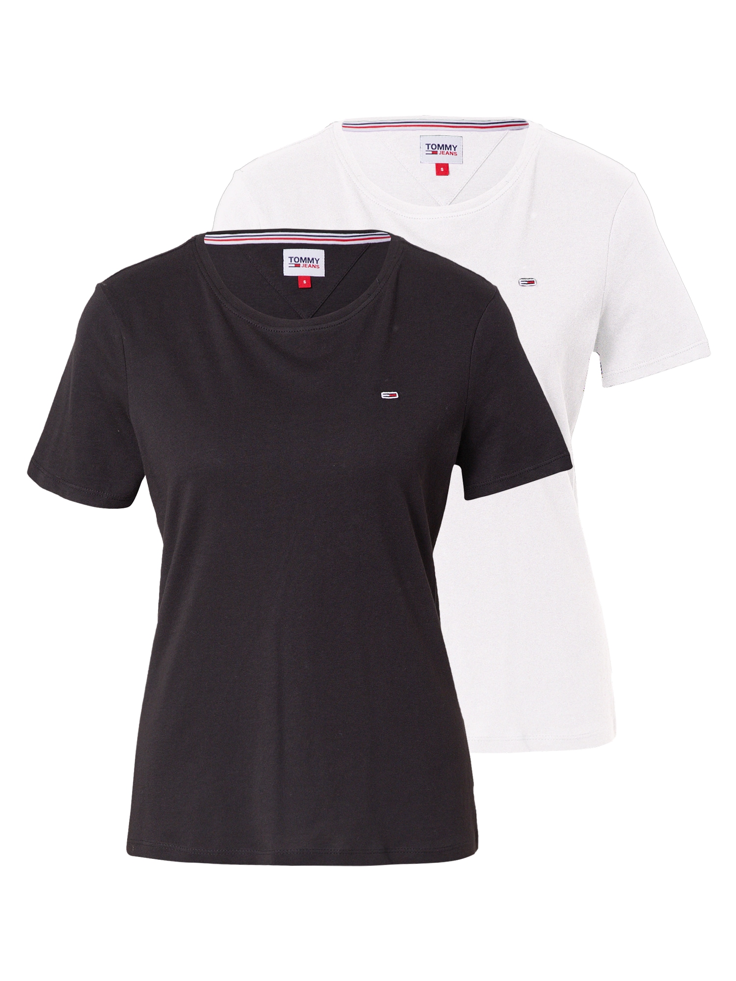 Tommy Jeans Majica  črna / bela