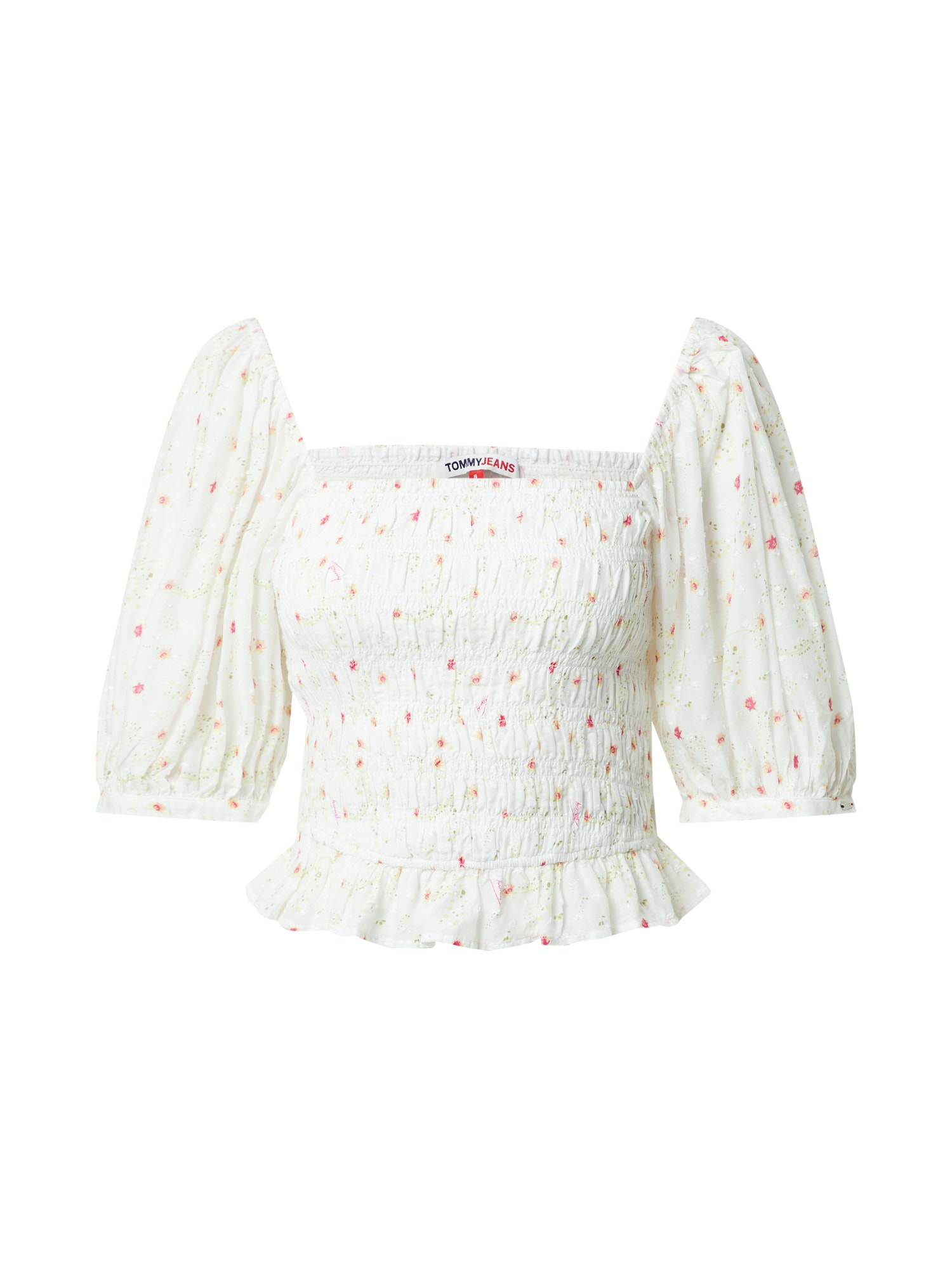 Tommy Jeans Majica  roza / bela