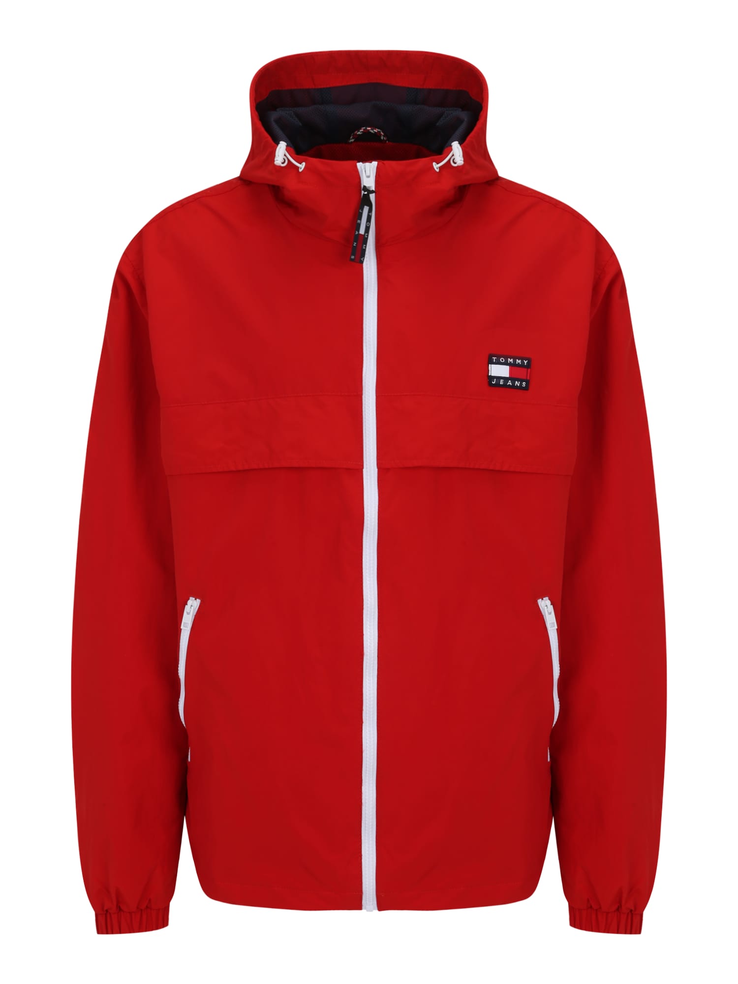 Tommy Jeans Plus Prehodna jakna 'Chicago'  mornarska / rdeča / bela